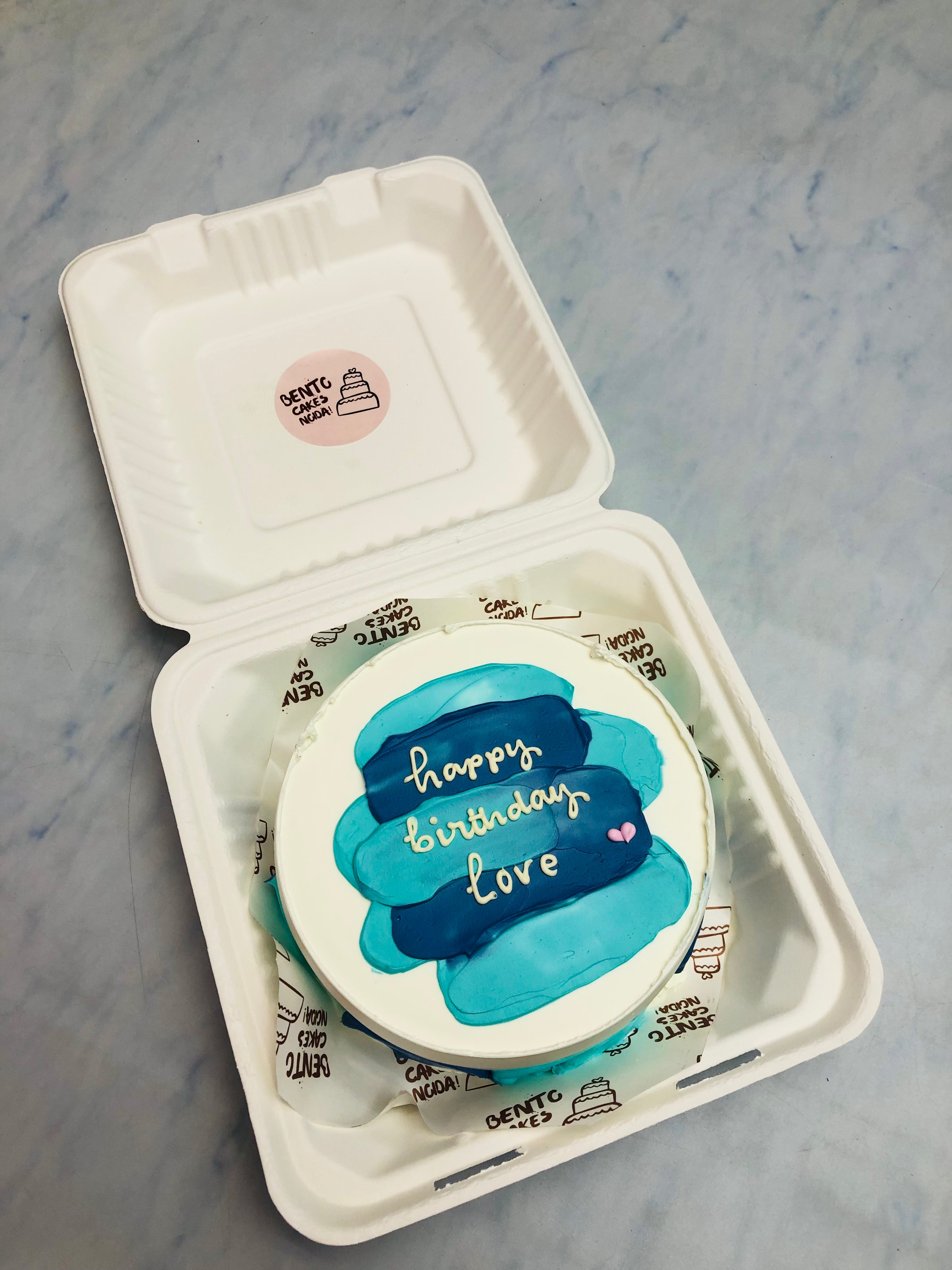 Blue Shades Love Bento Cake