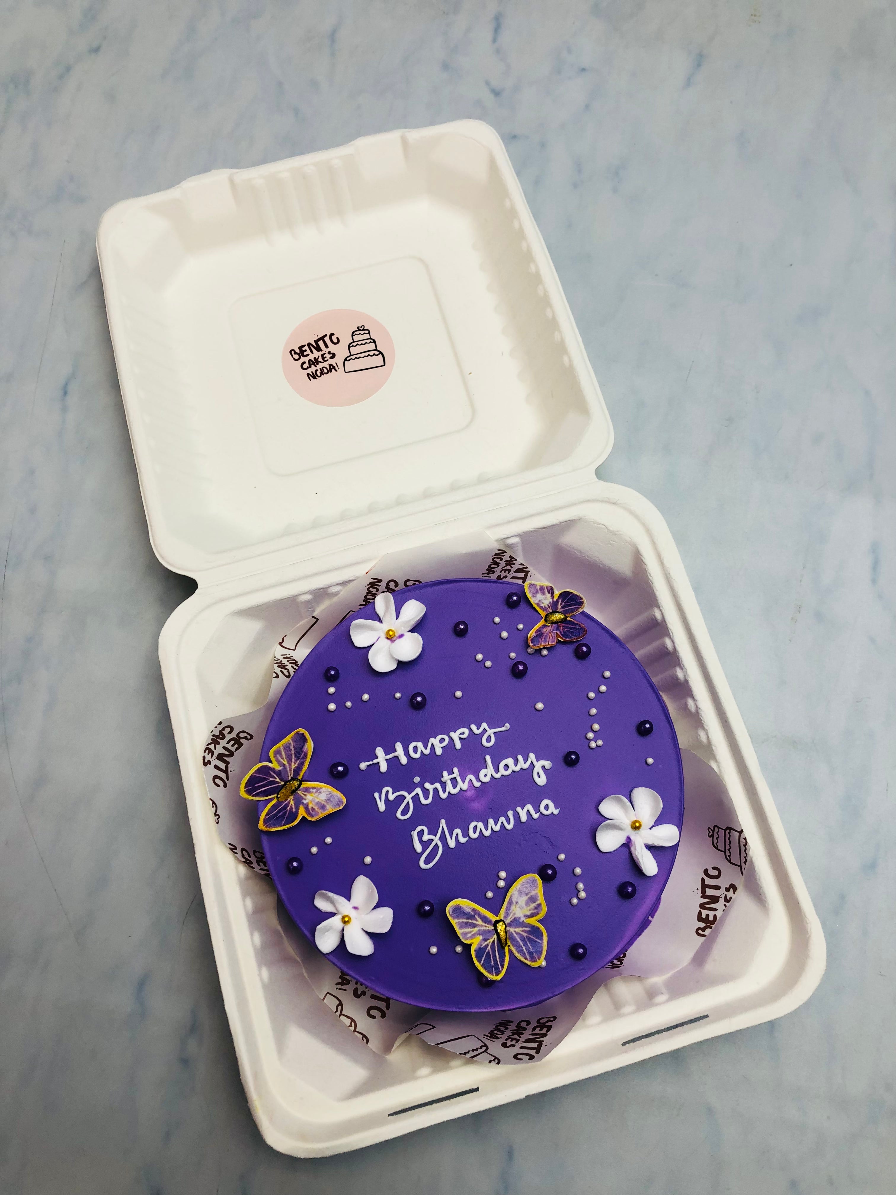 Dark Blue Butterfly Bento Cake 2
