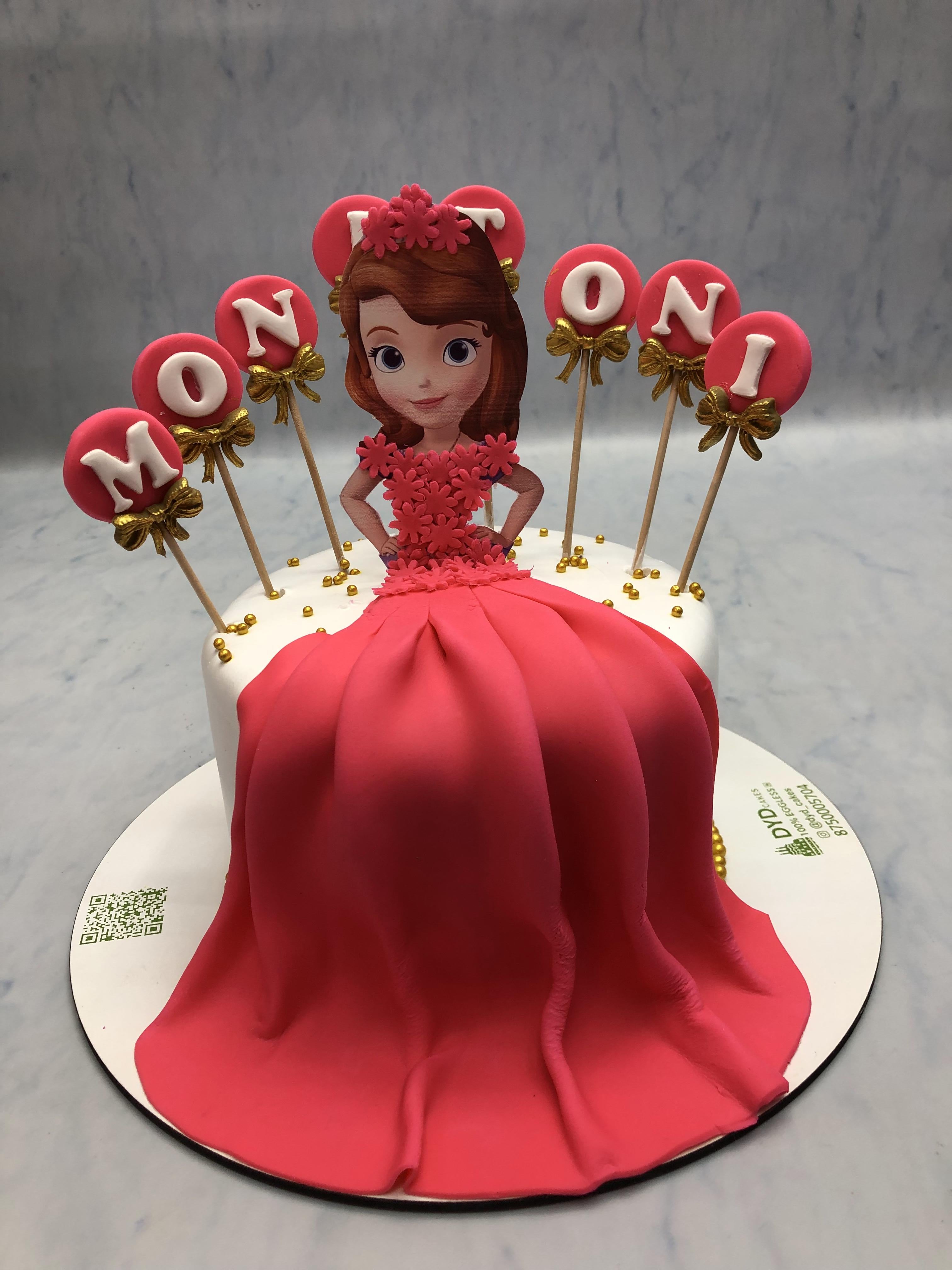 Cinderella Maroon Dress White Cake