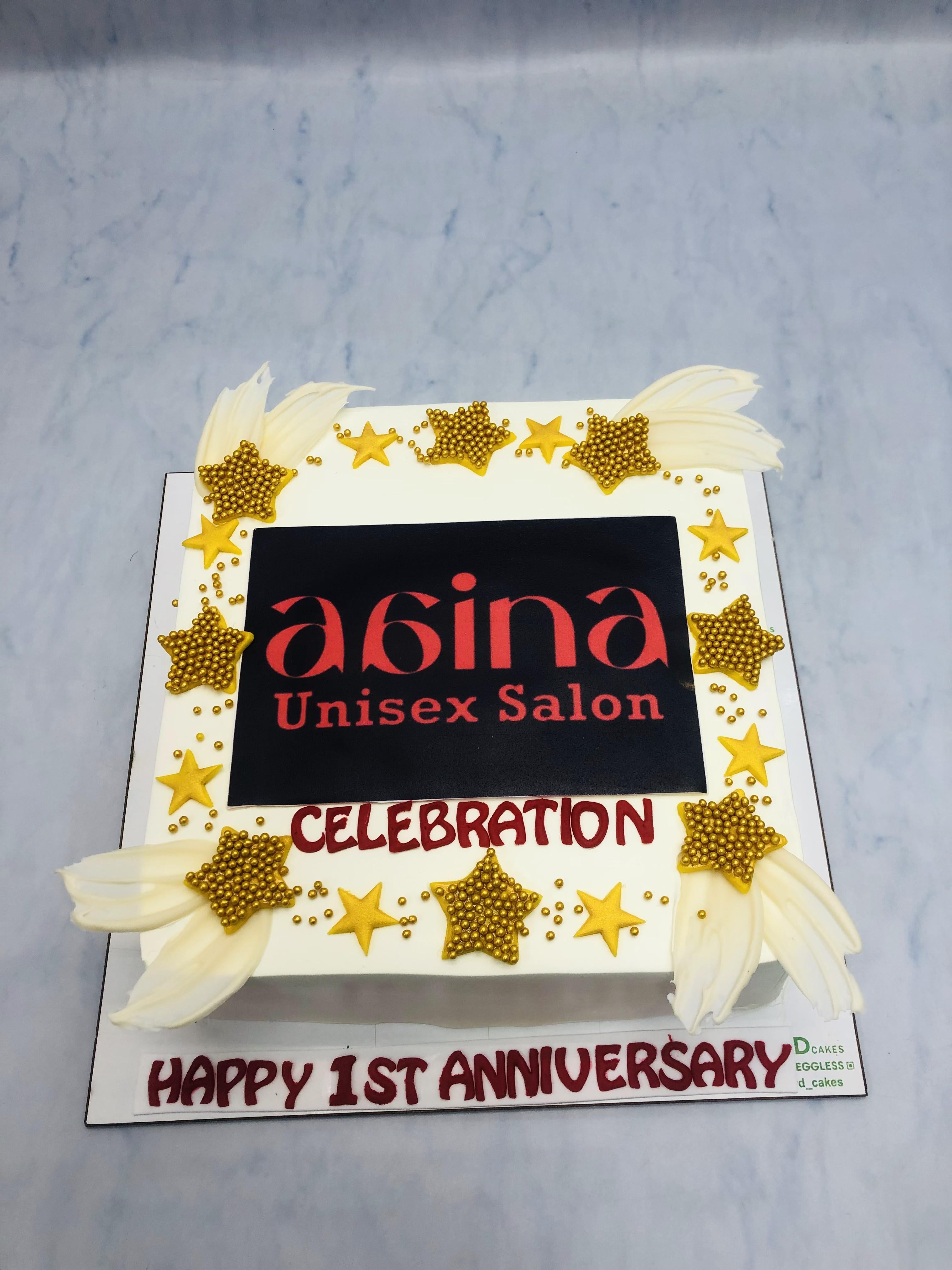 Salon Shop Anniversary Cake
