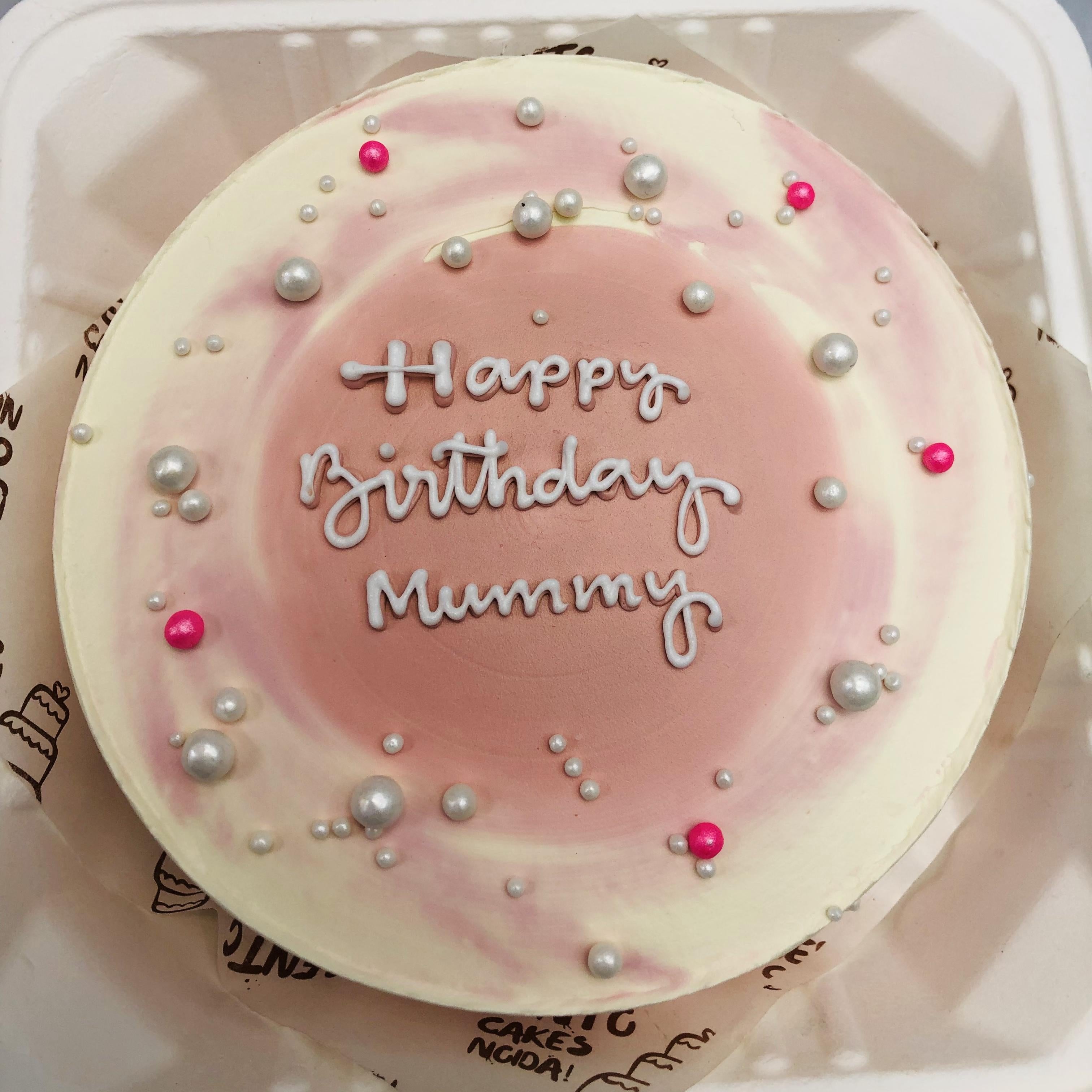 Vintage White Mother's Birthday Cake