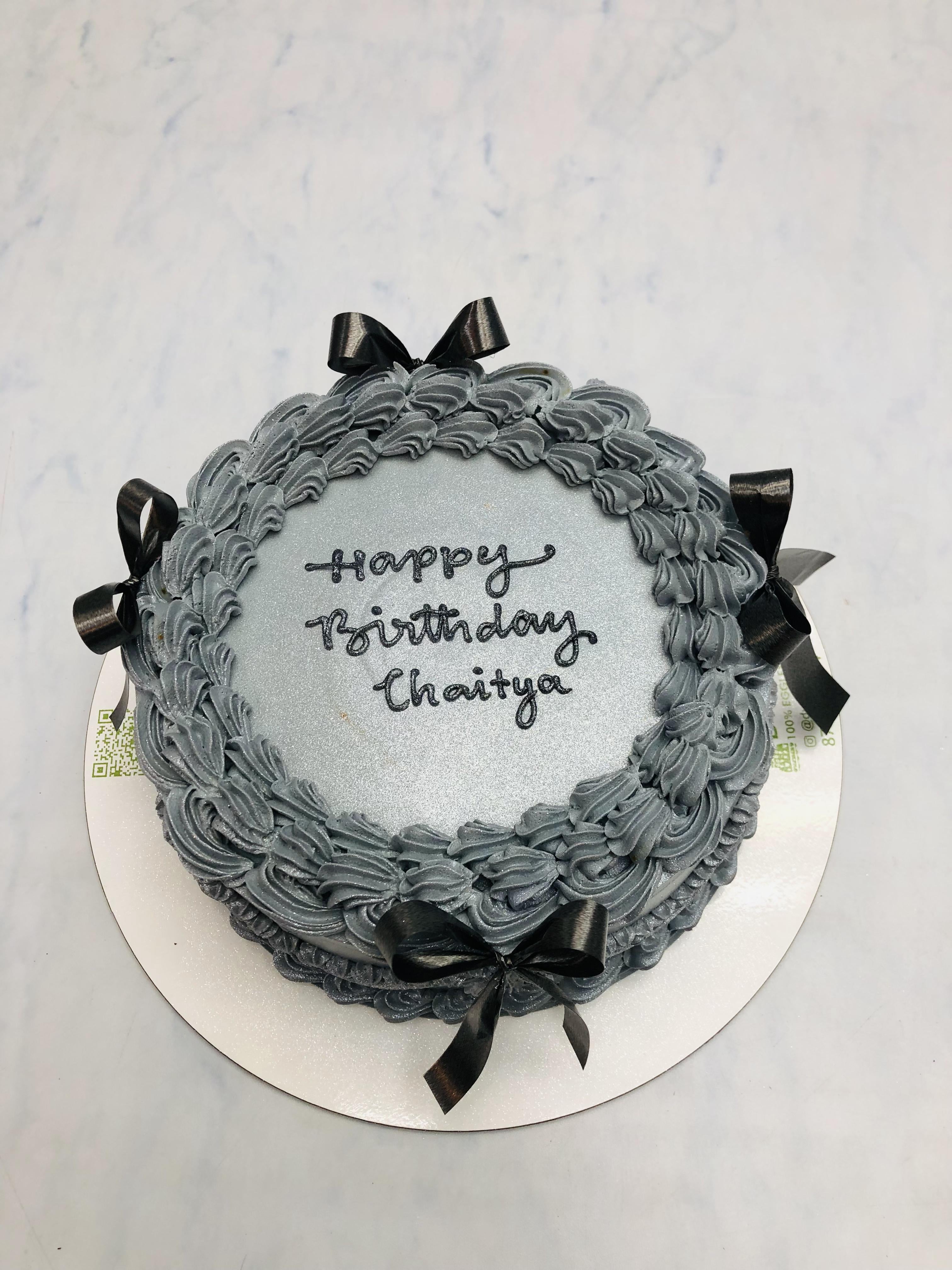 Silver Aesthetic Beautiful Cake