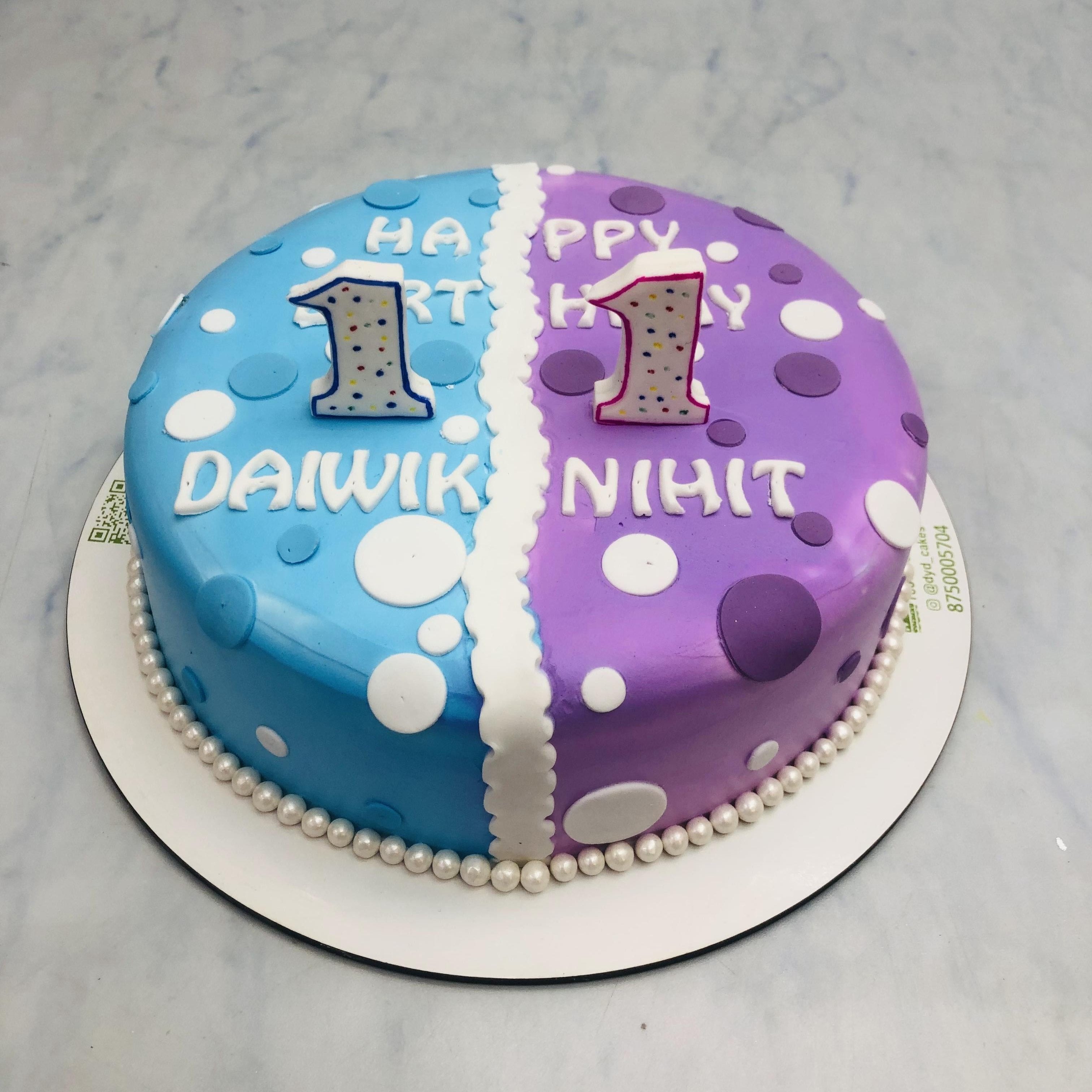 Twin Baby Birthday Cake