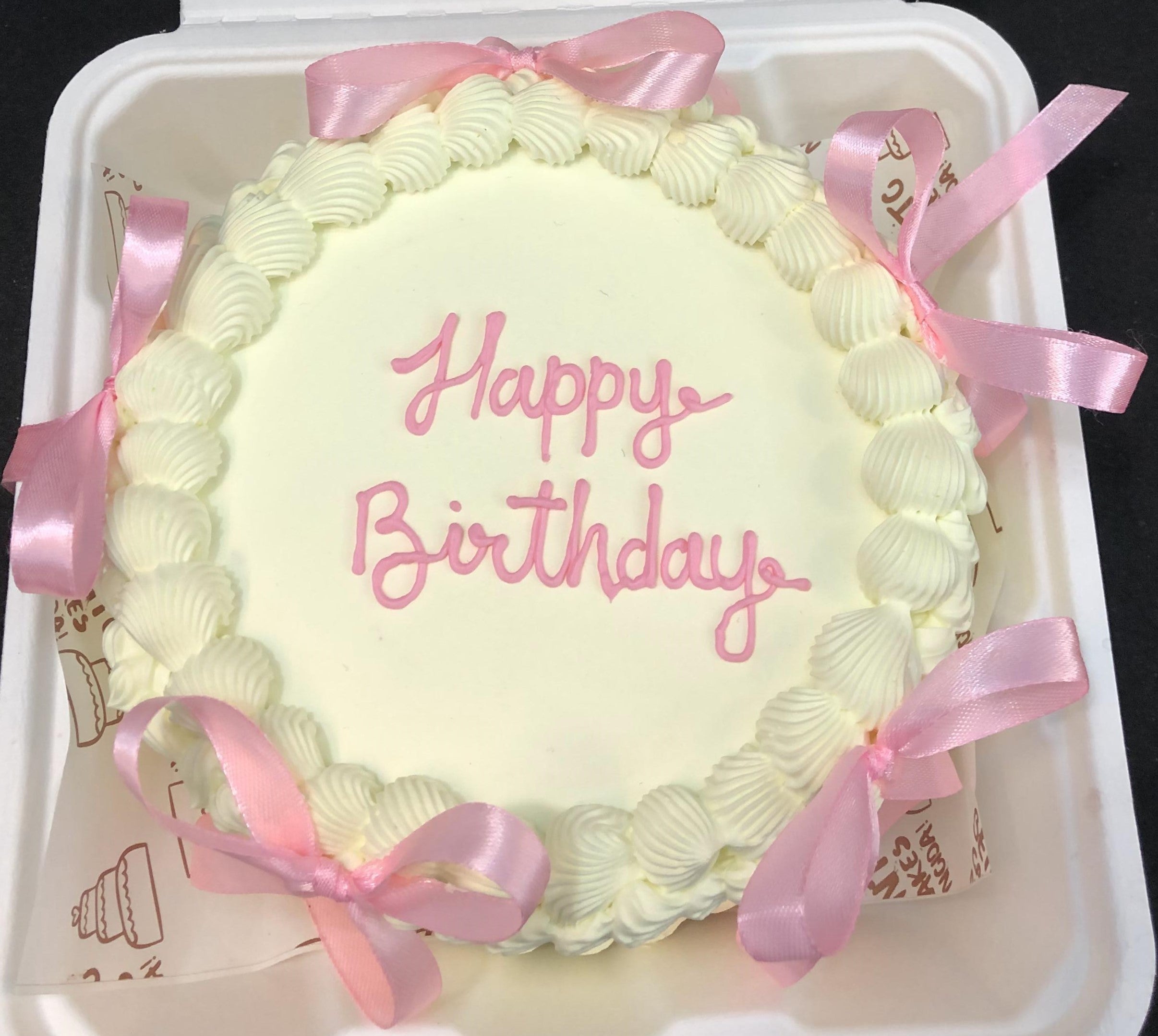 Aesthetic White Birthday Cake