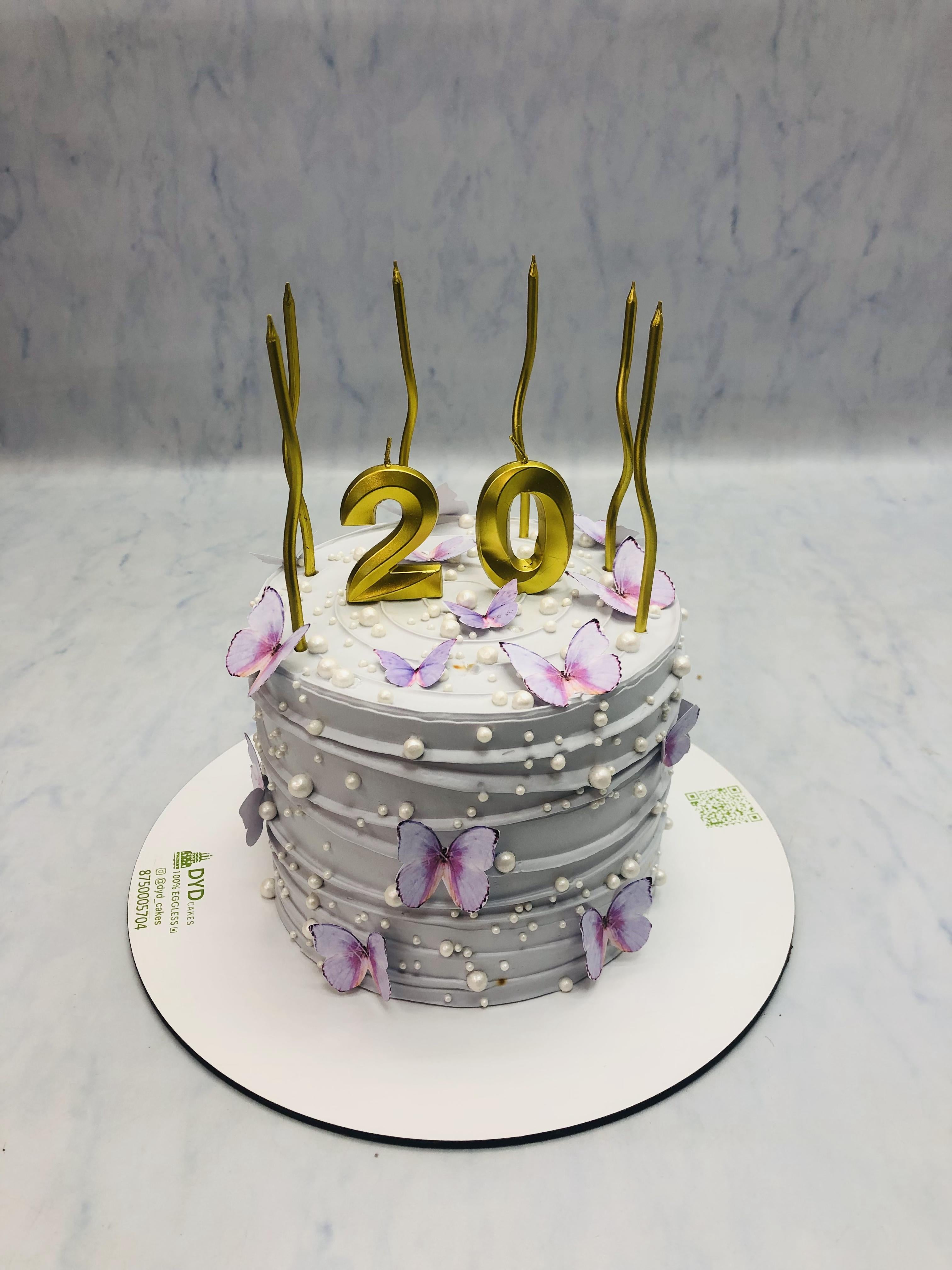 Vintage Grey Butterfly Cake