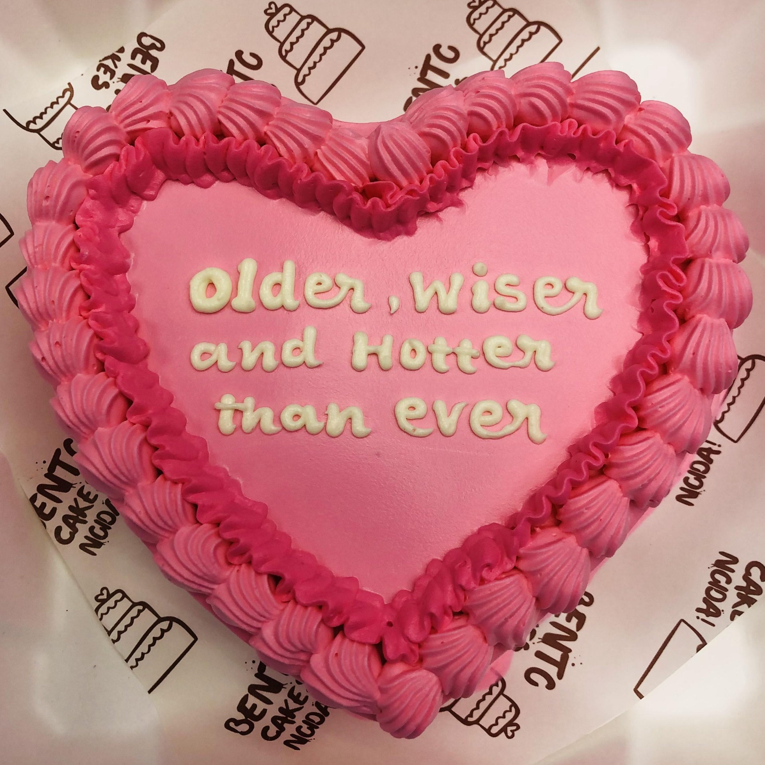 Custom Message Heart Shape Cake