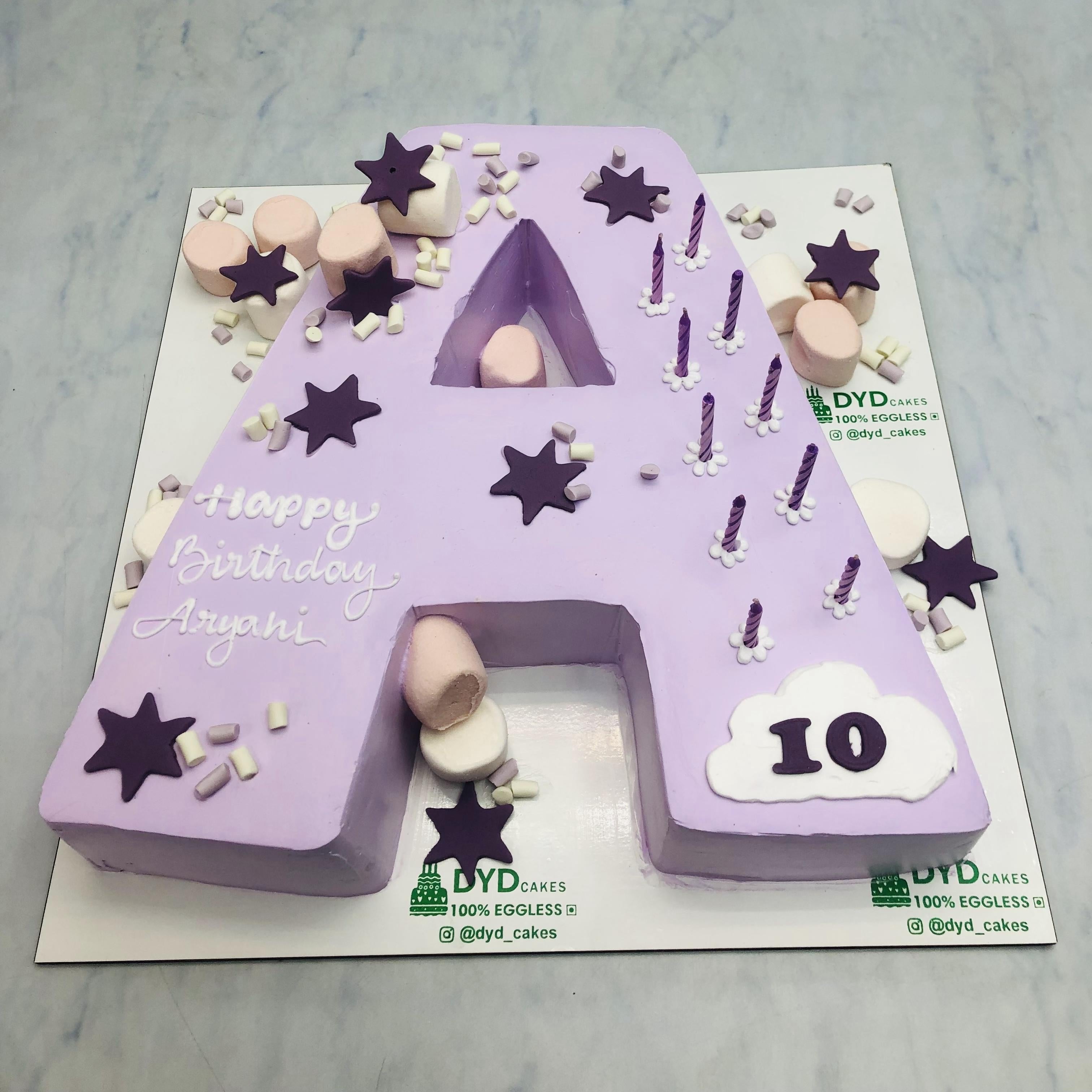 Purple Monogram Custom Cake