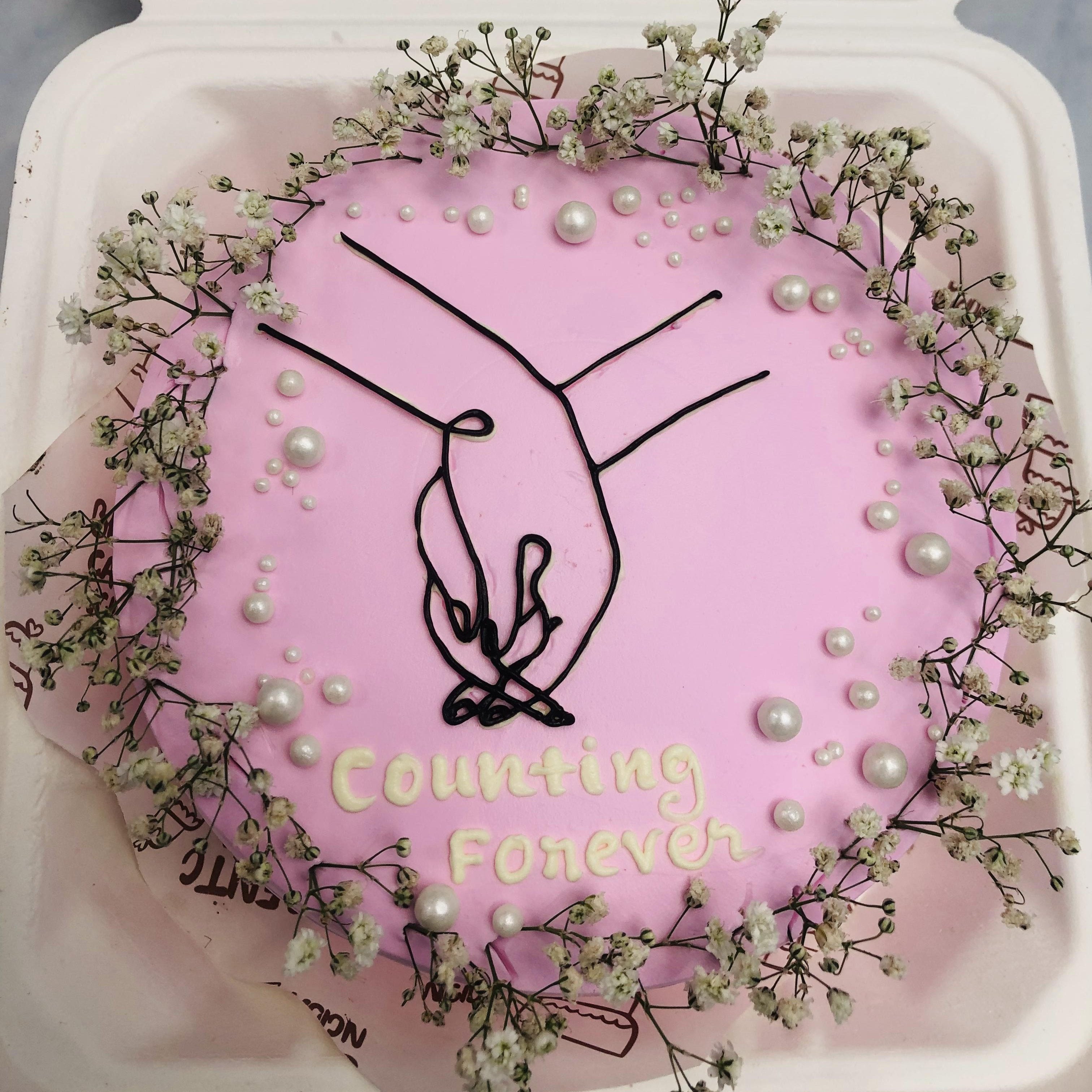 Counting Forever Theme Pink Cake