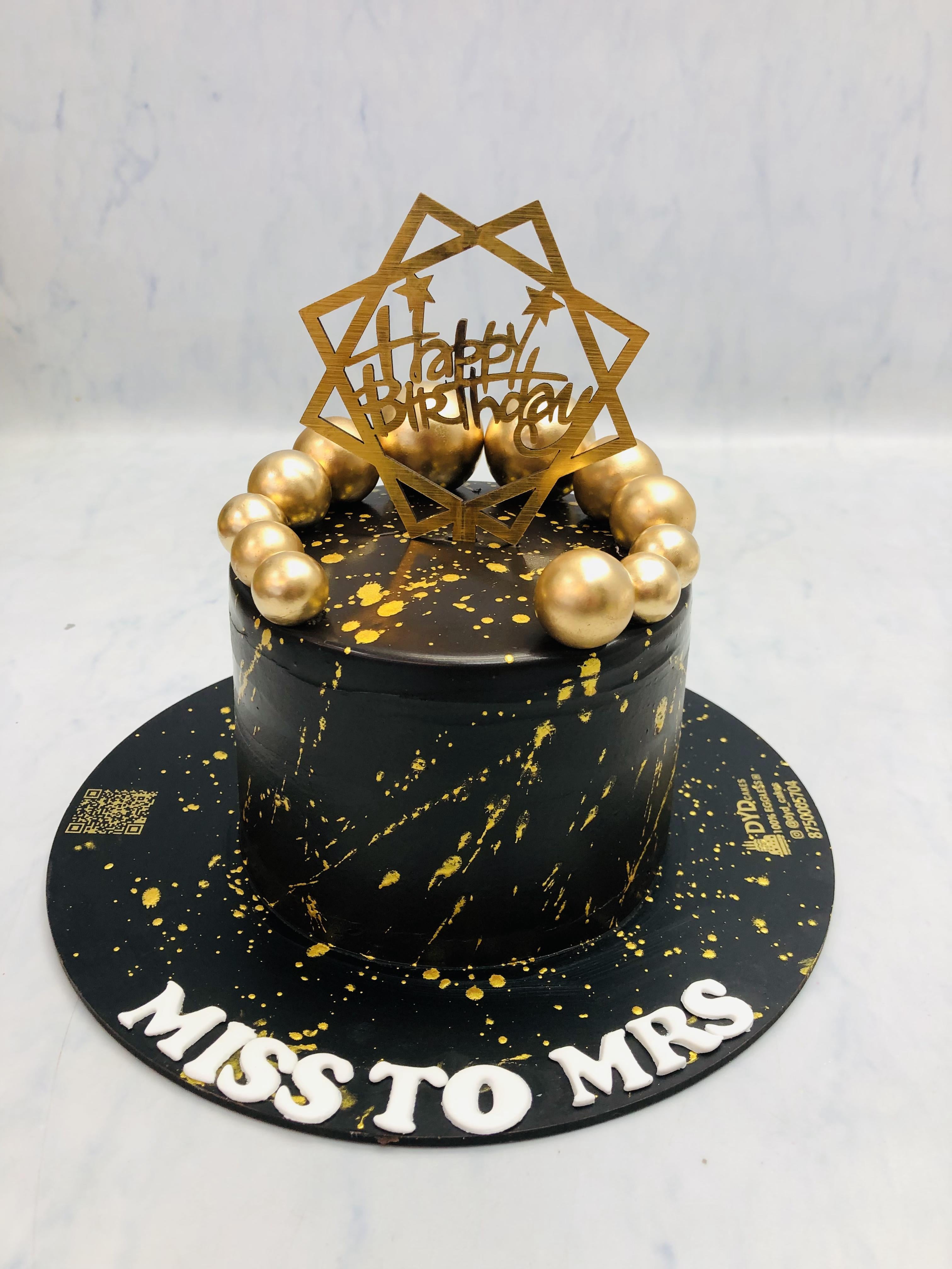 Miss To Mrs. Theme Black Cake