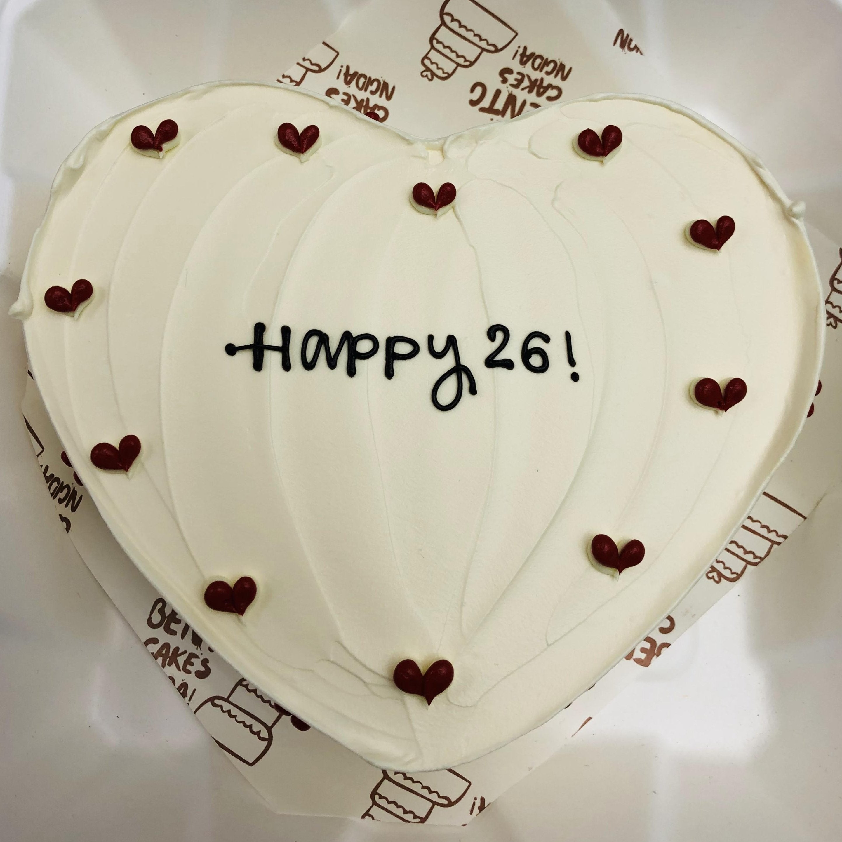 Little Hearts White Birthday Cake