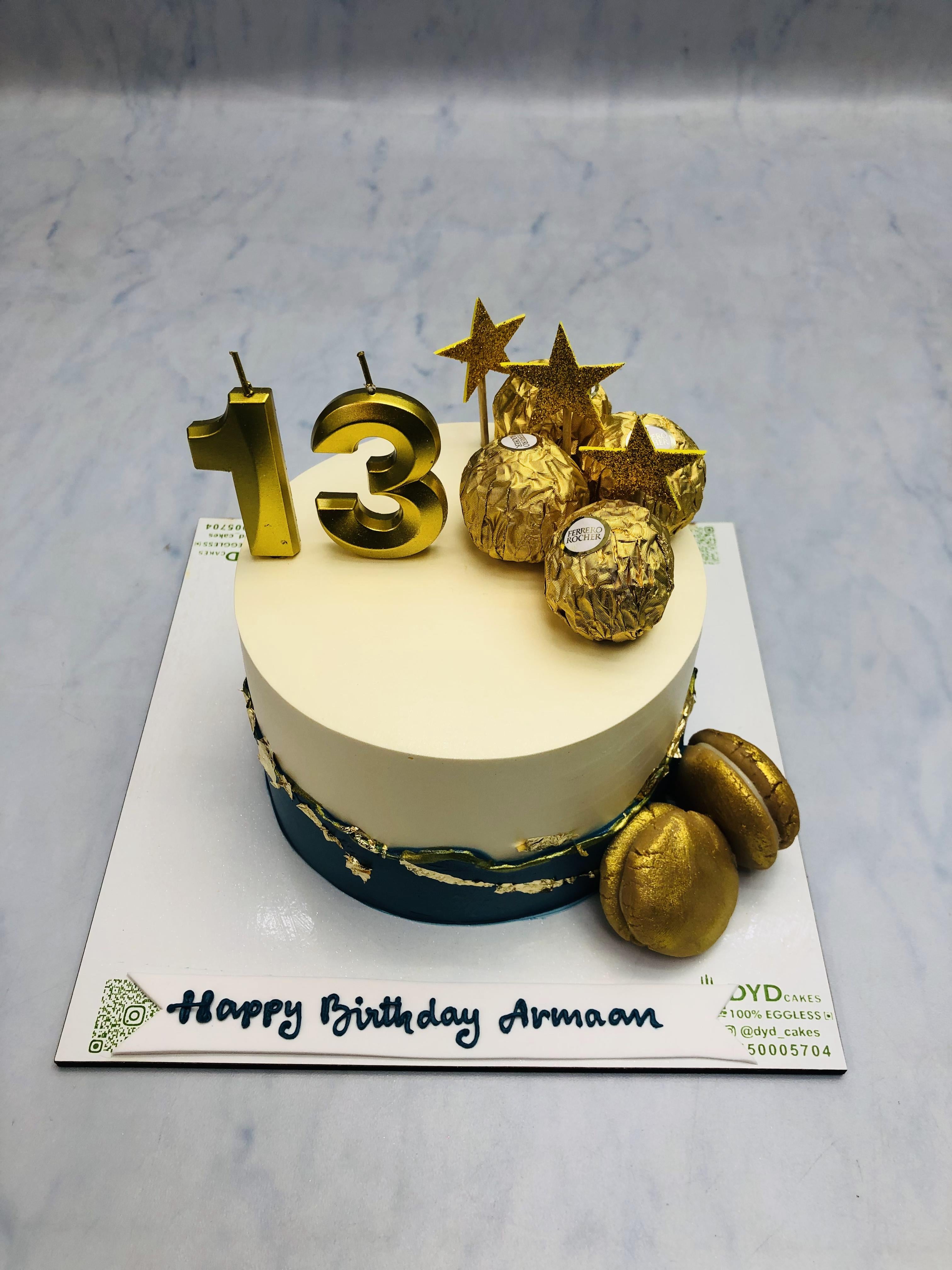 Black White Golden Chocolate Cake