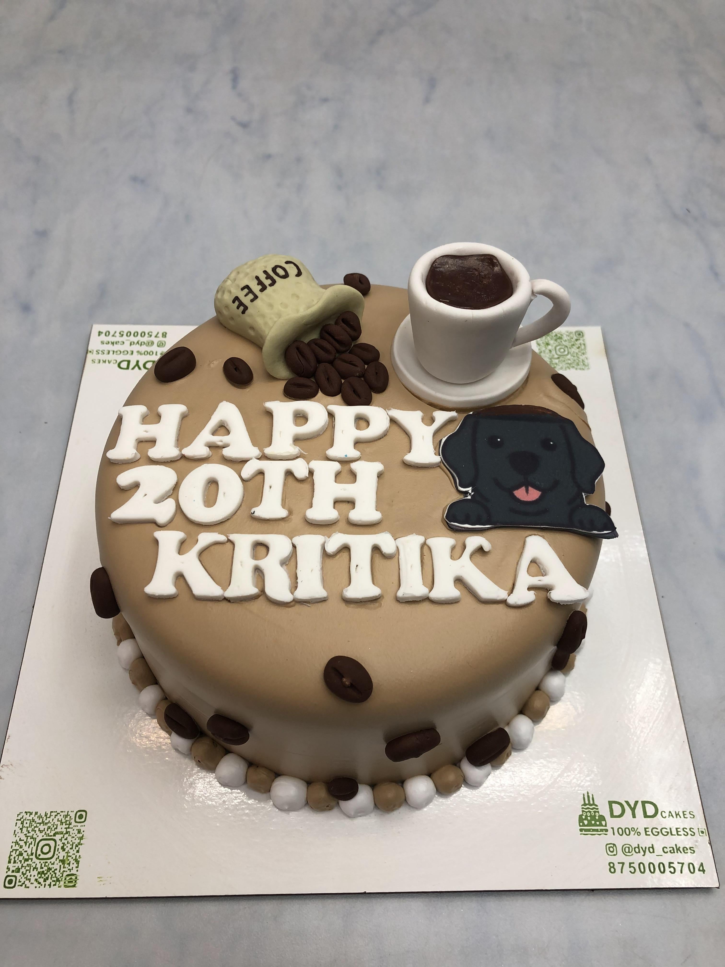 Coffee Lover Girl Theme Cake