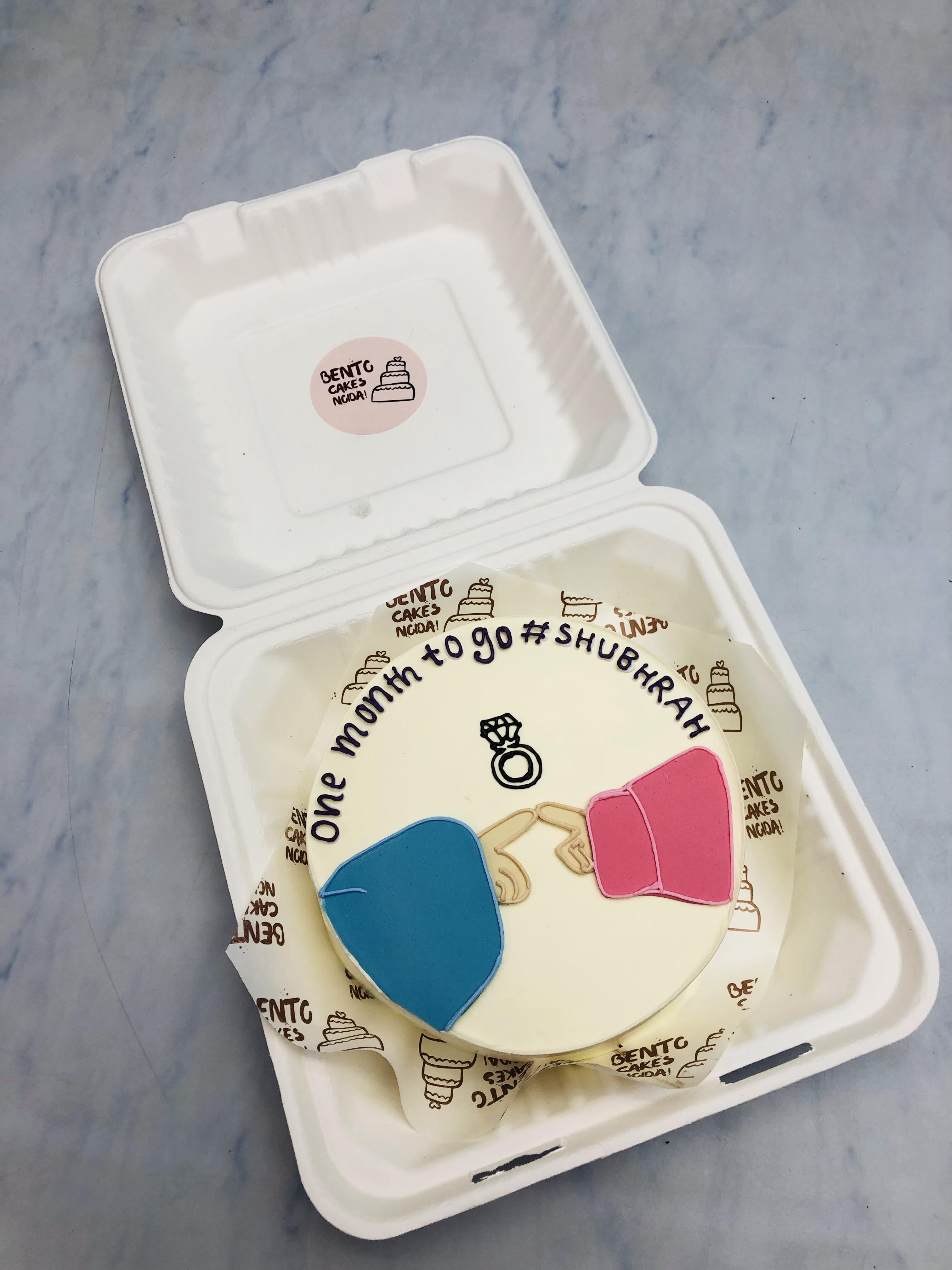 Getting Engaged Theme Bento Cake