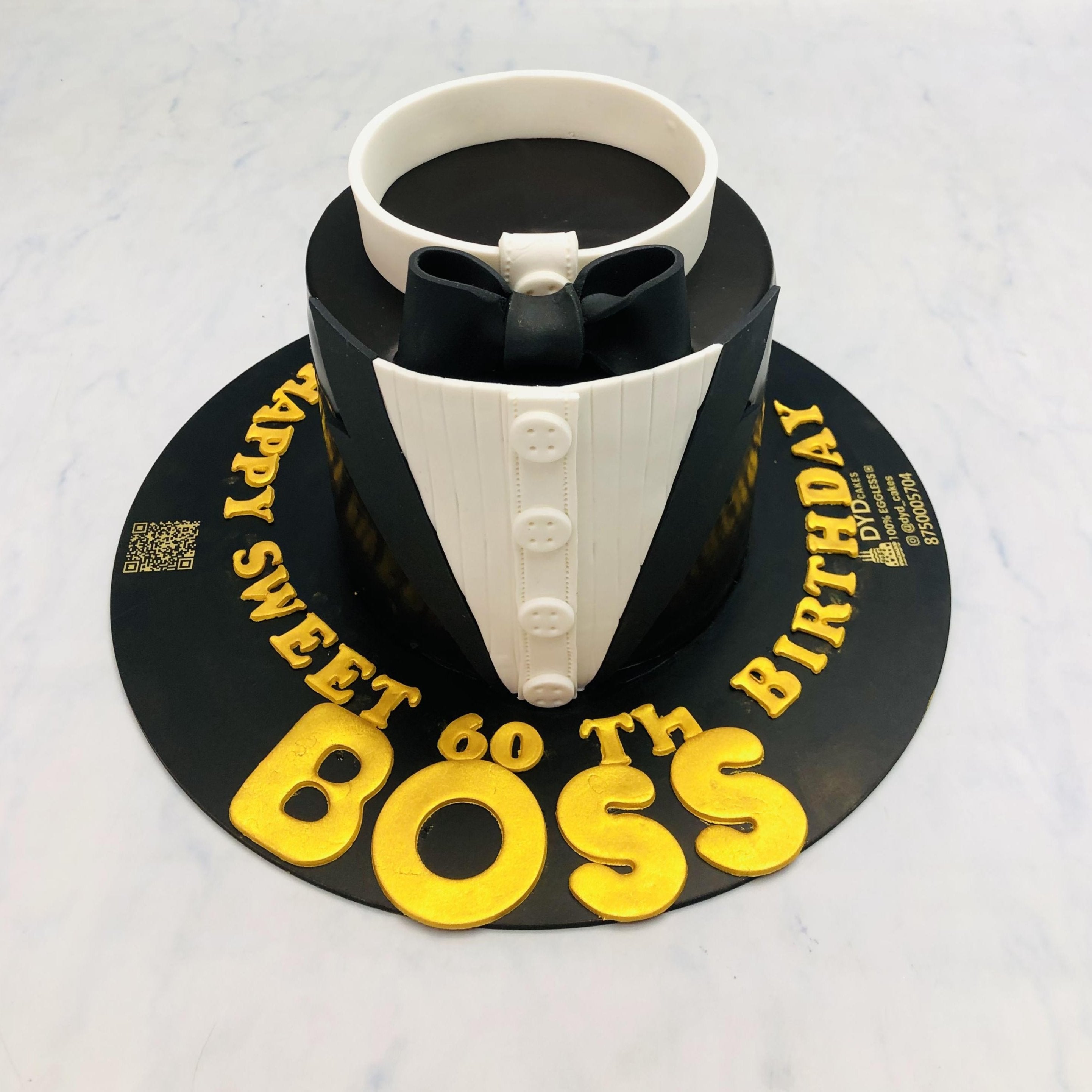 Tuxedo Boss Theme Birthday Cake