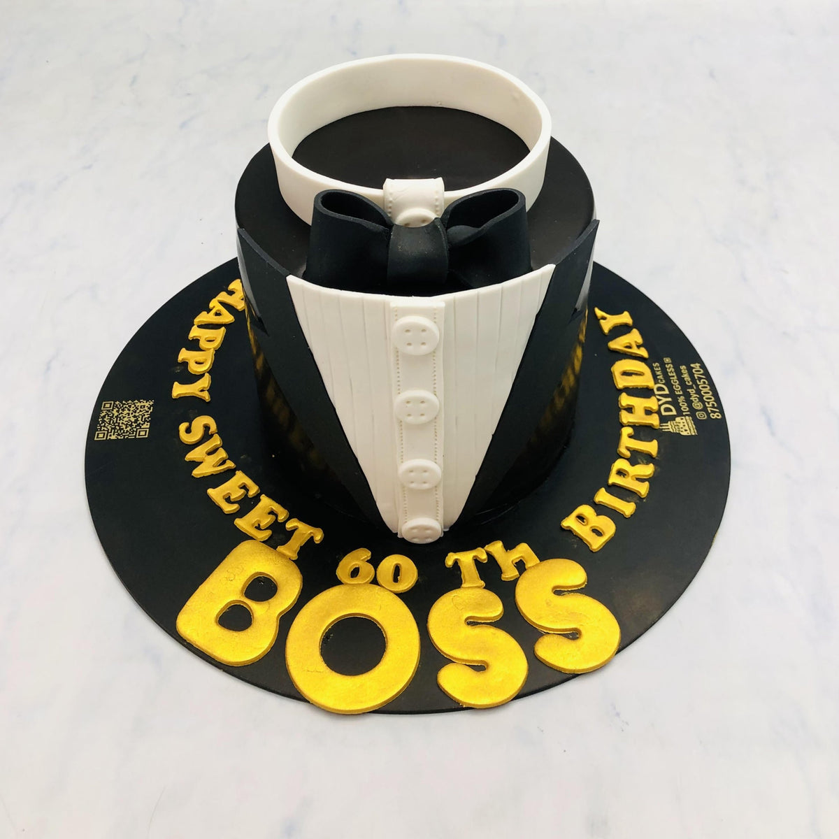Tuxedo Boss Theme Birthday Cake