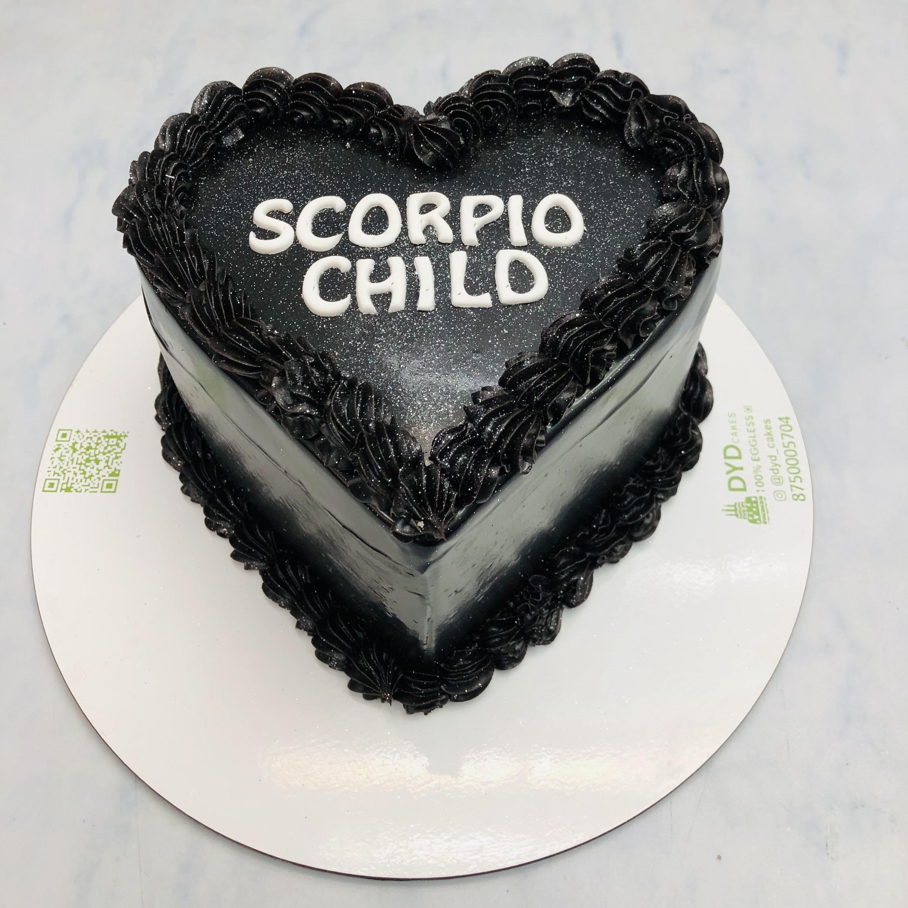 Scorpio Child Theme Black Heart Cake