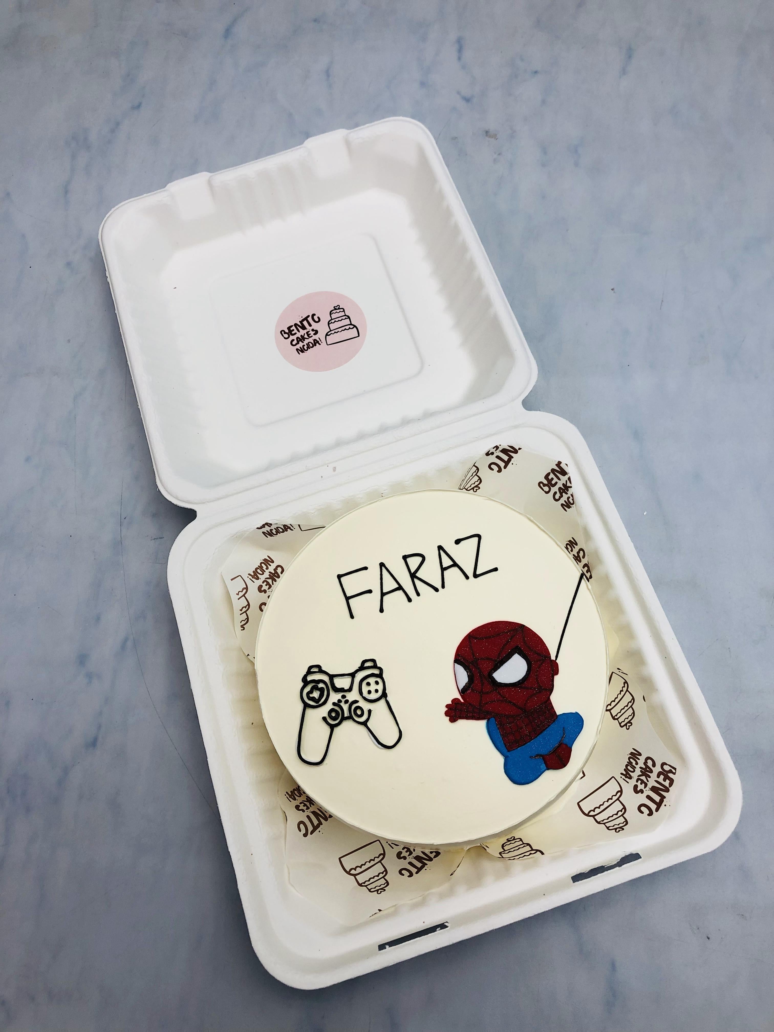 Little Spiderman Theme Bento Cake