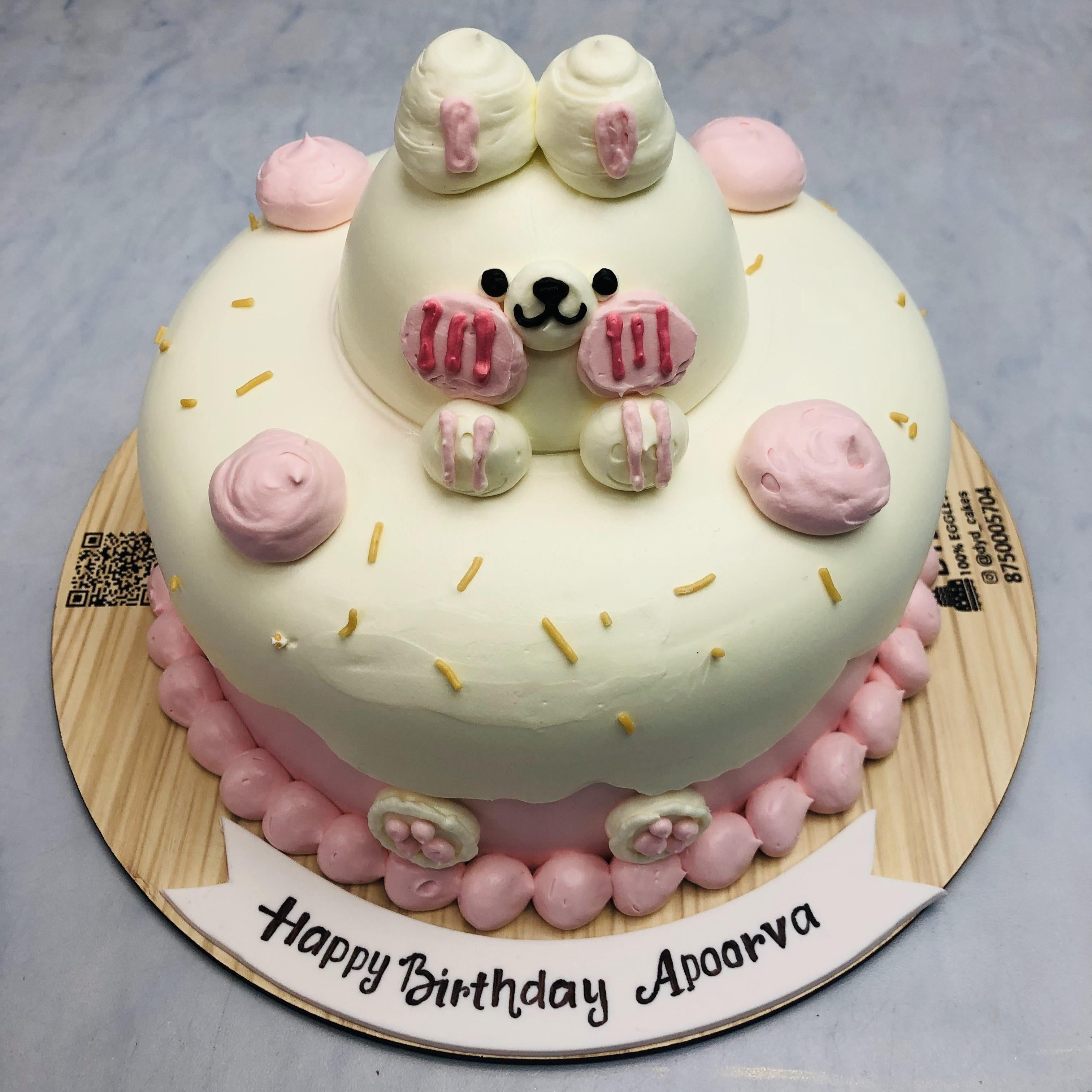 Designer Teddy Theme Birthday Cake