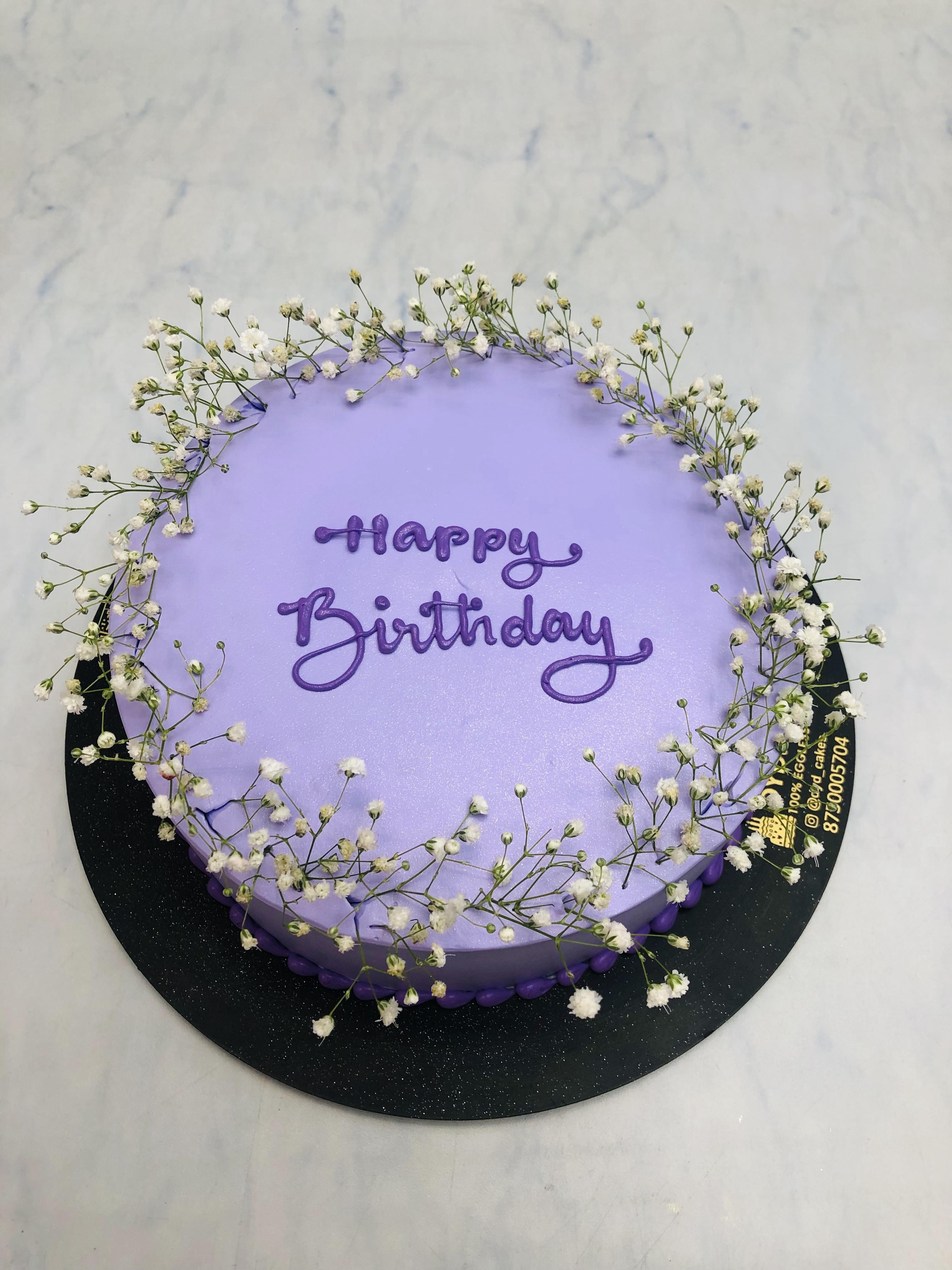 Aesthetic Floral Purple Cake