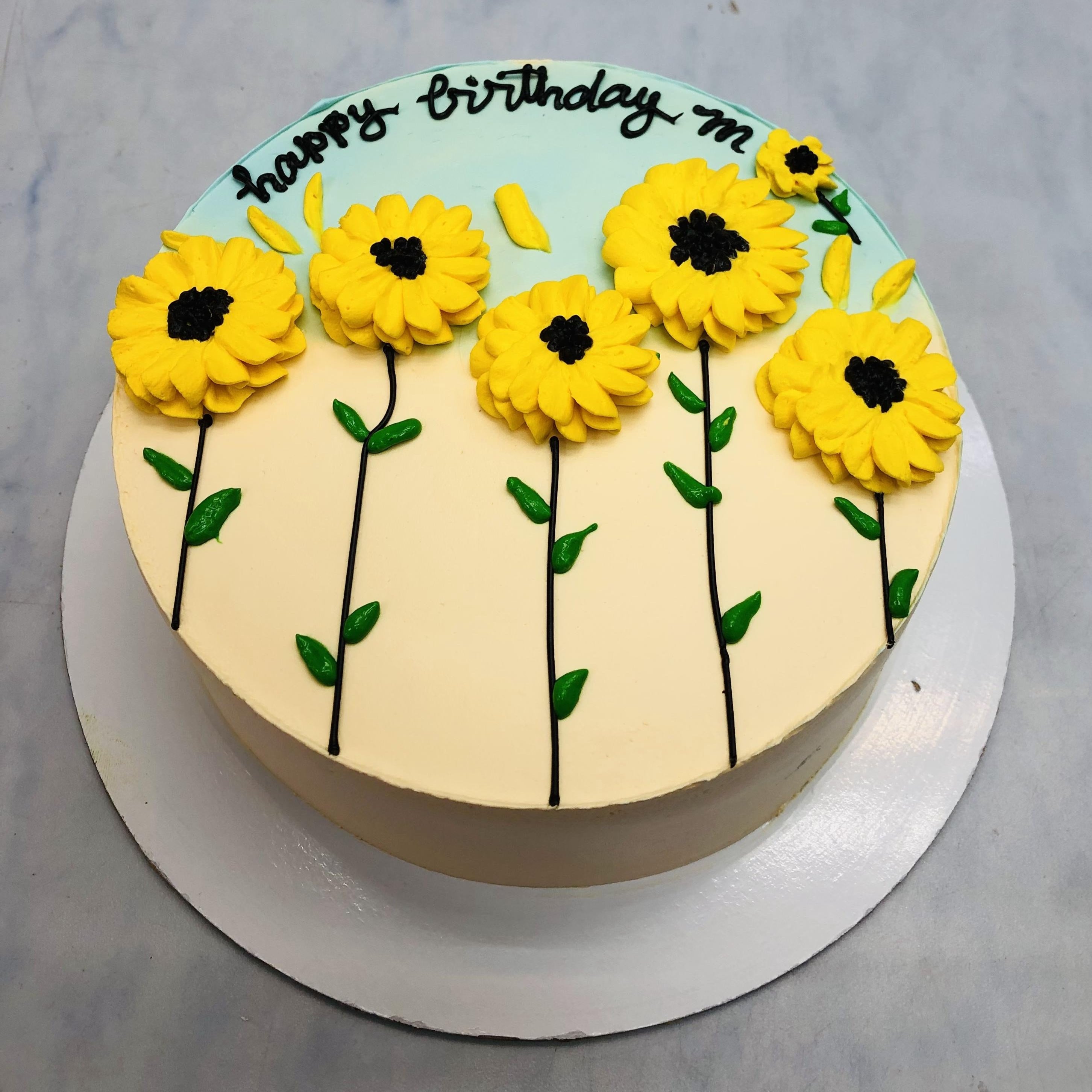 Sunflowers Theme Beautiful Cake