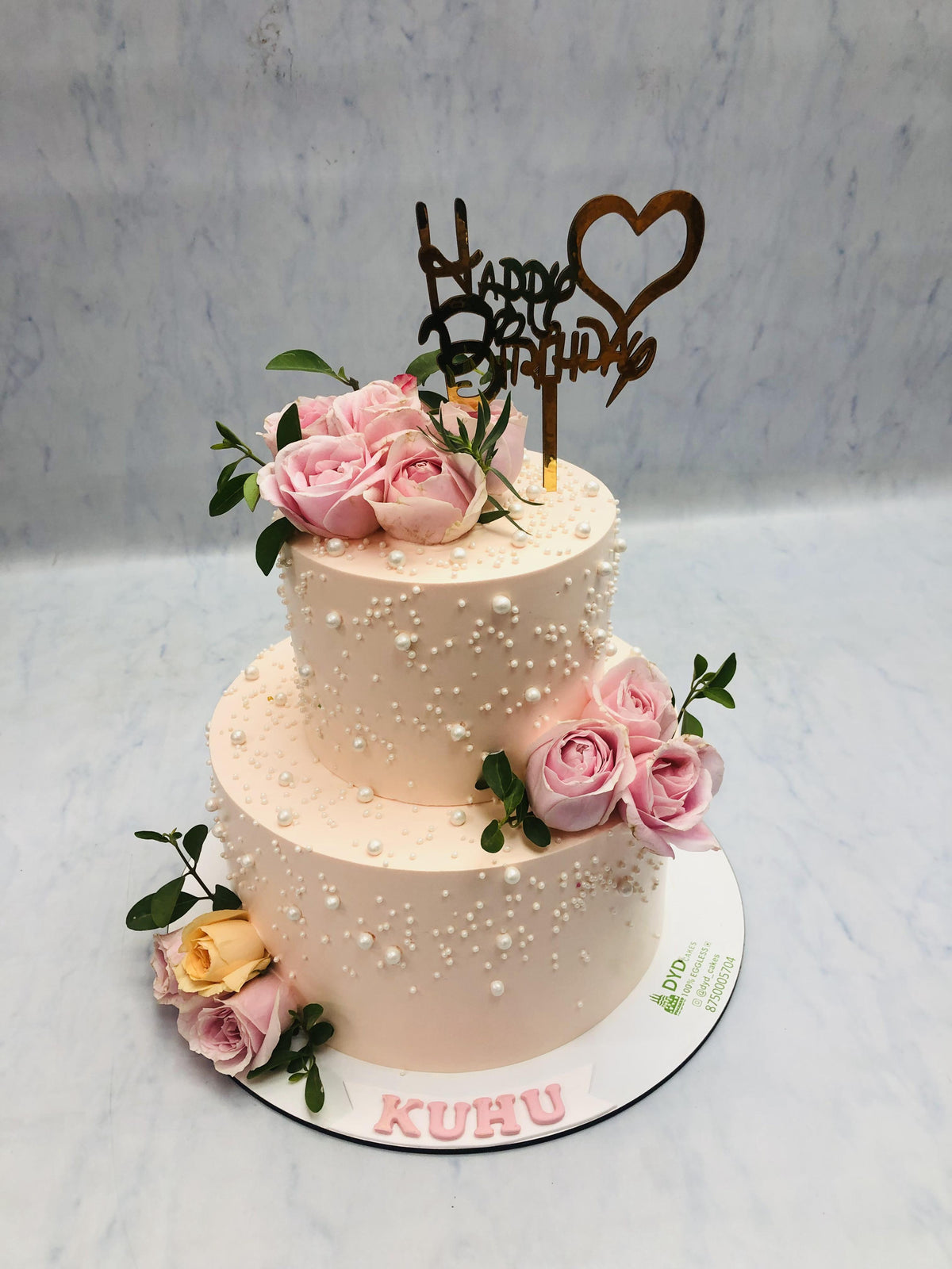 Pink Floral Birthday Cake