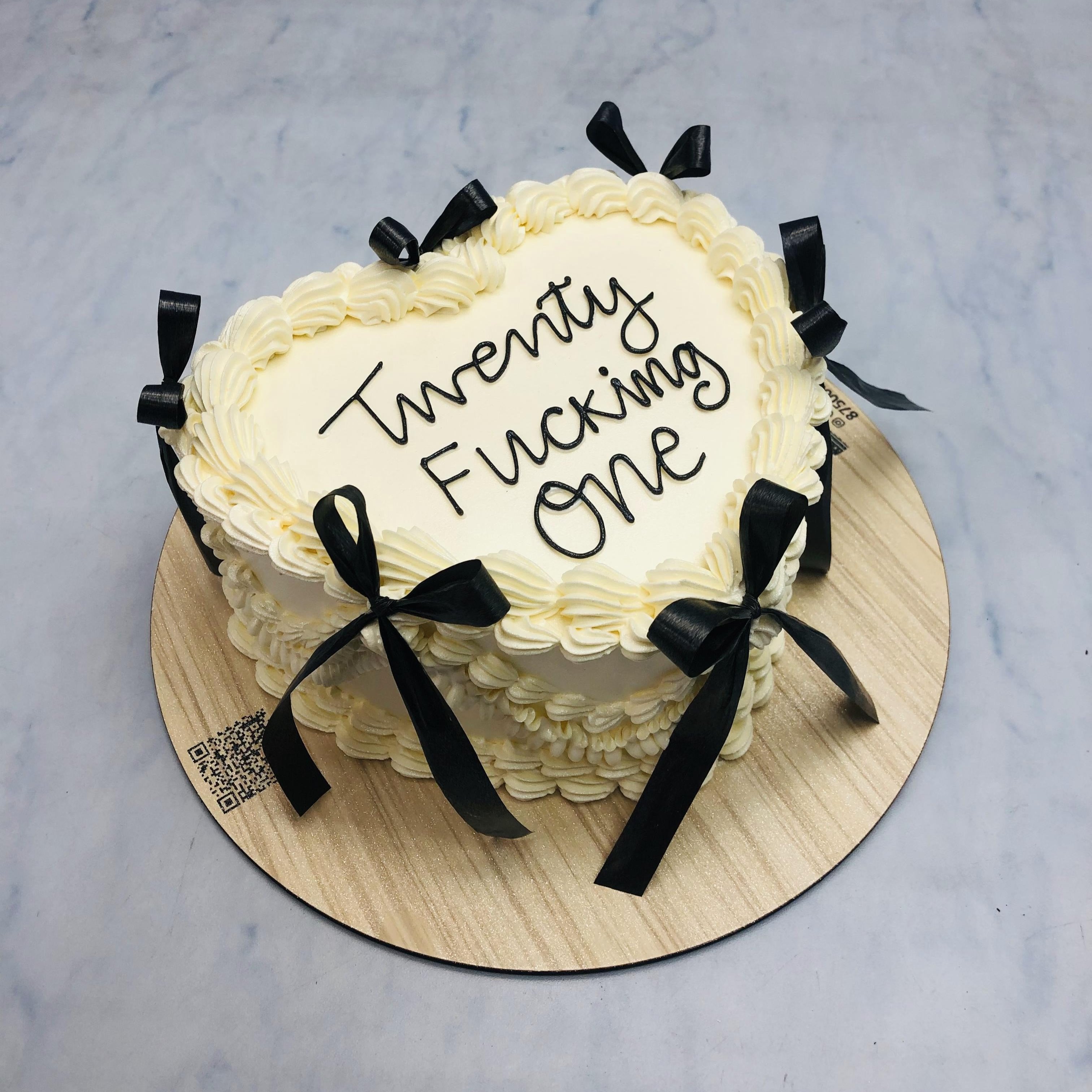 Off White Aesthetic Heart Cake