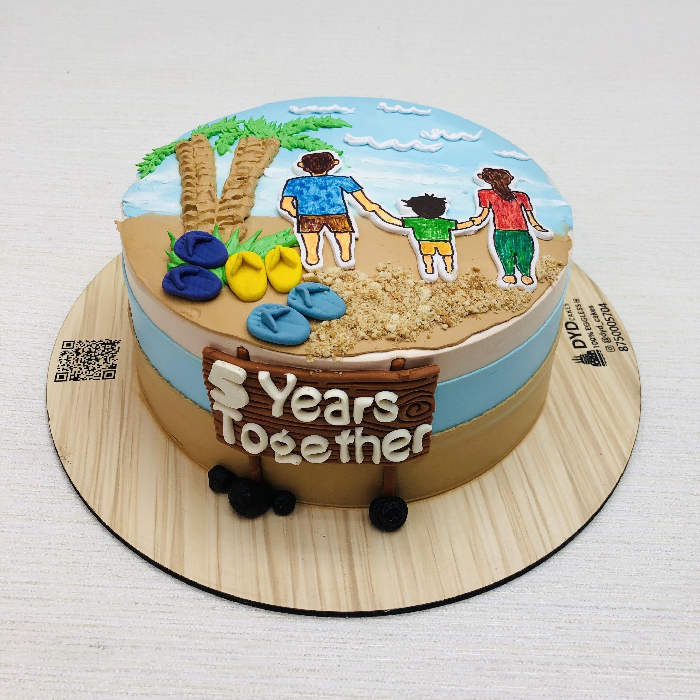 Beach Theme Anniversary Cake