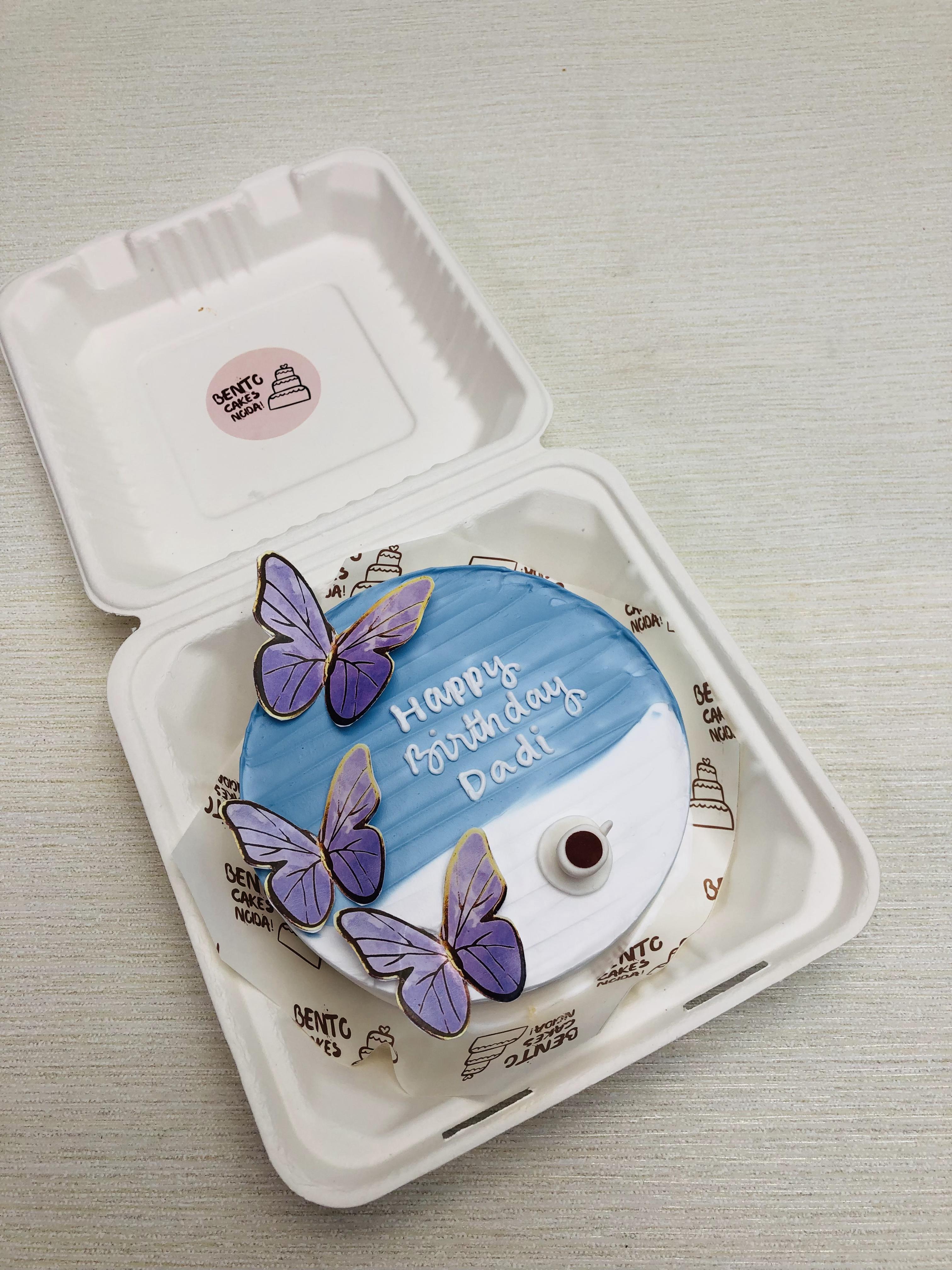 Purpal Butterfly Theme Aesthetic Bento Cake
