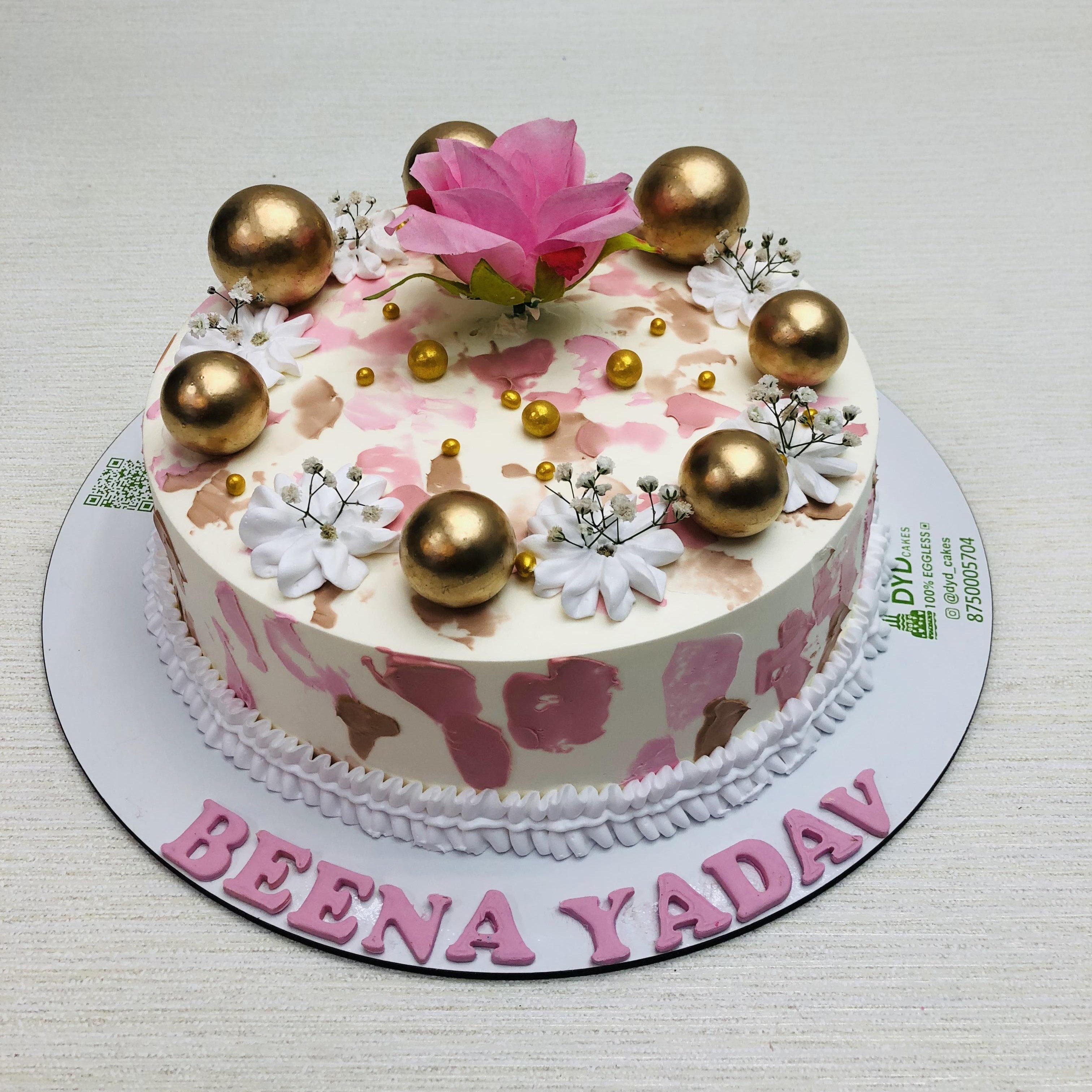 Aesthetic Floral Birthday Cake