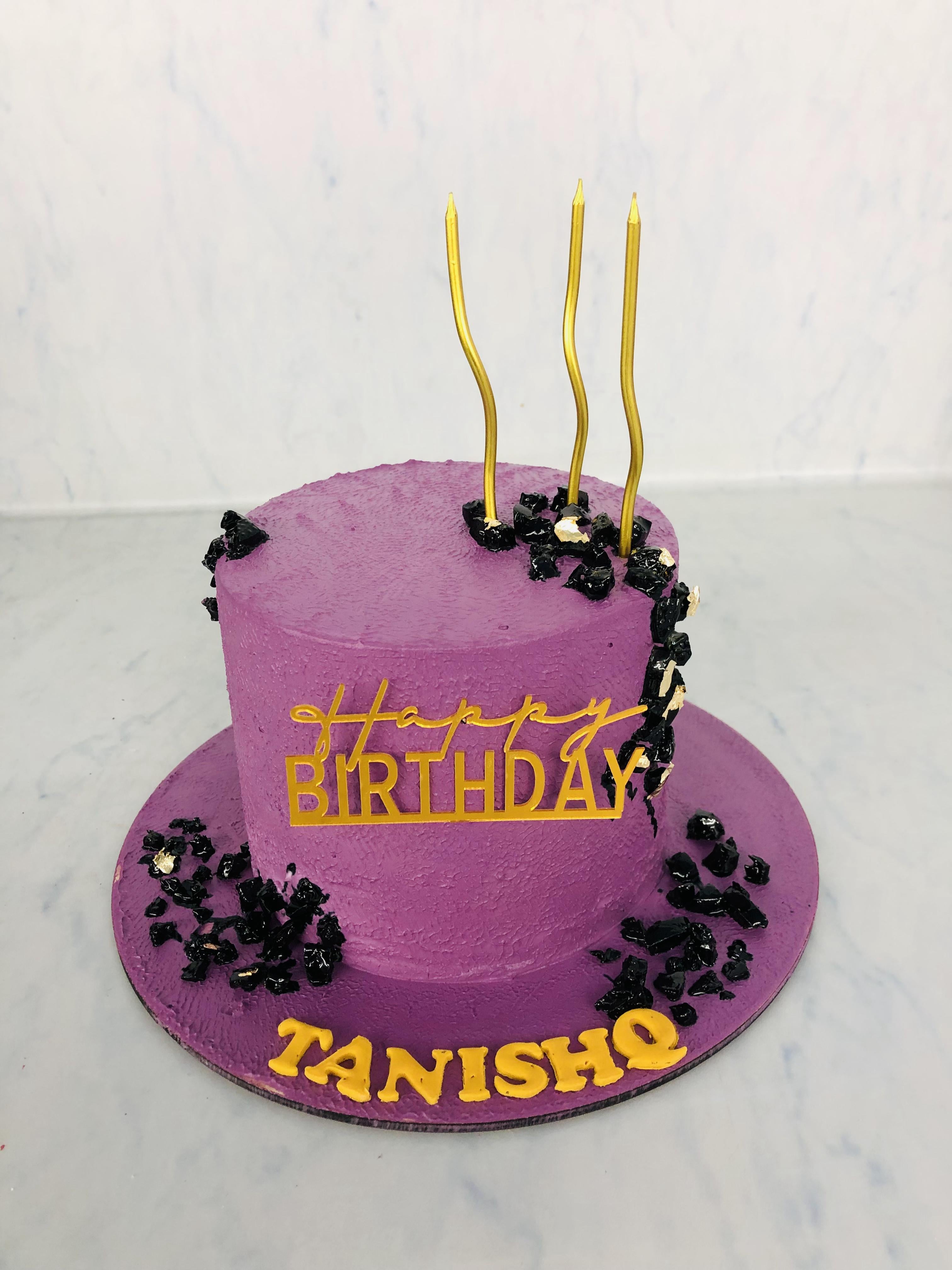 Dark Purple Aesthetic Cake
