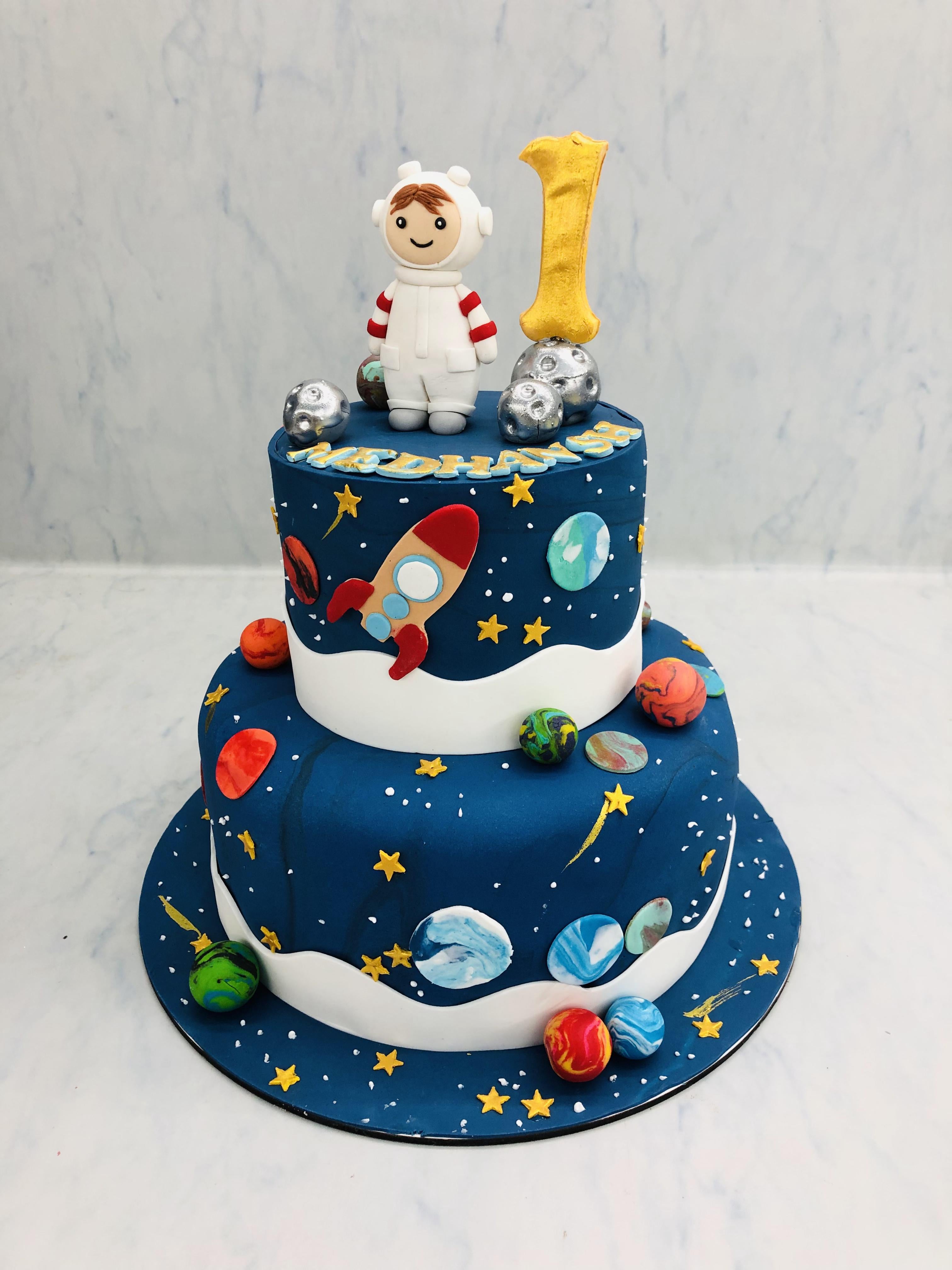 Astronaut Theme Designer Baby Cake