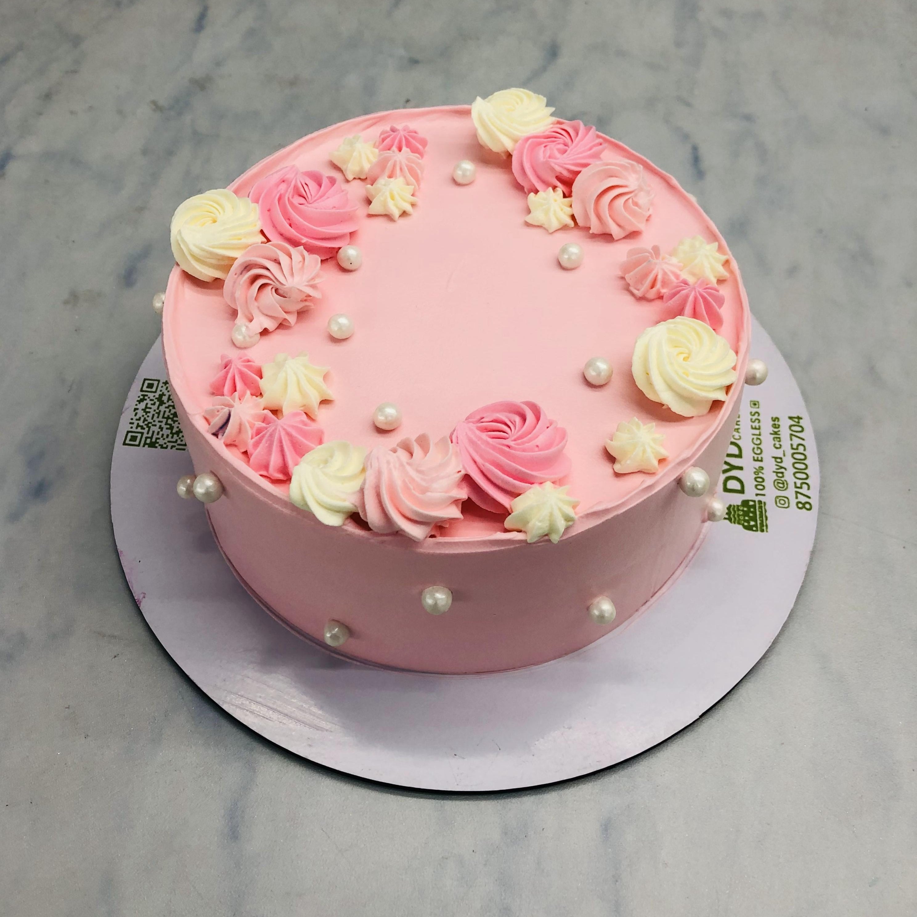 Aesthetic Pink Floral Theme Cake
