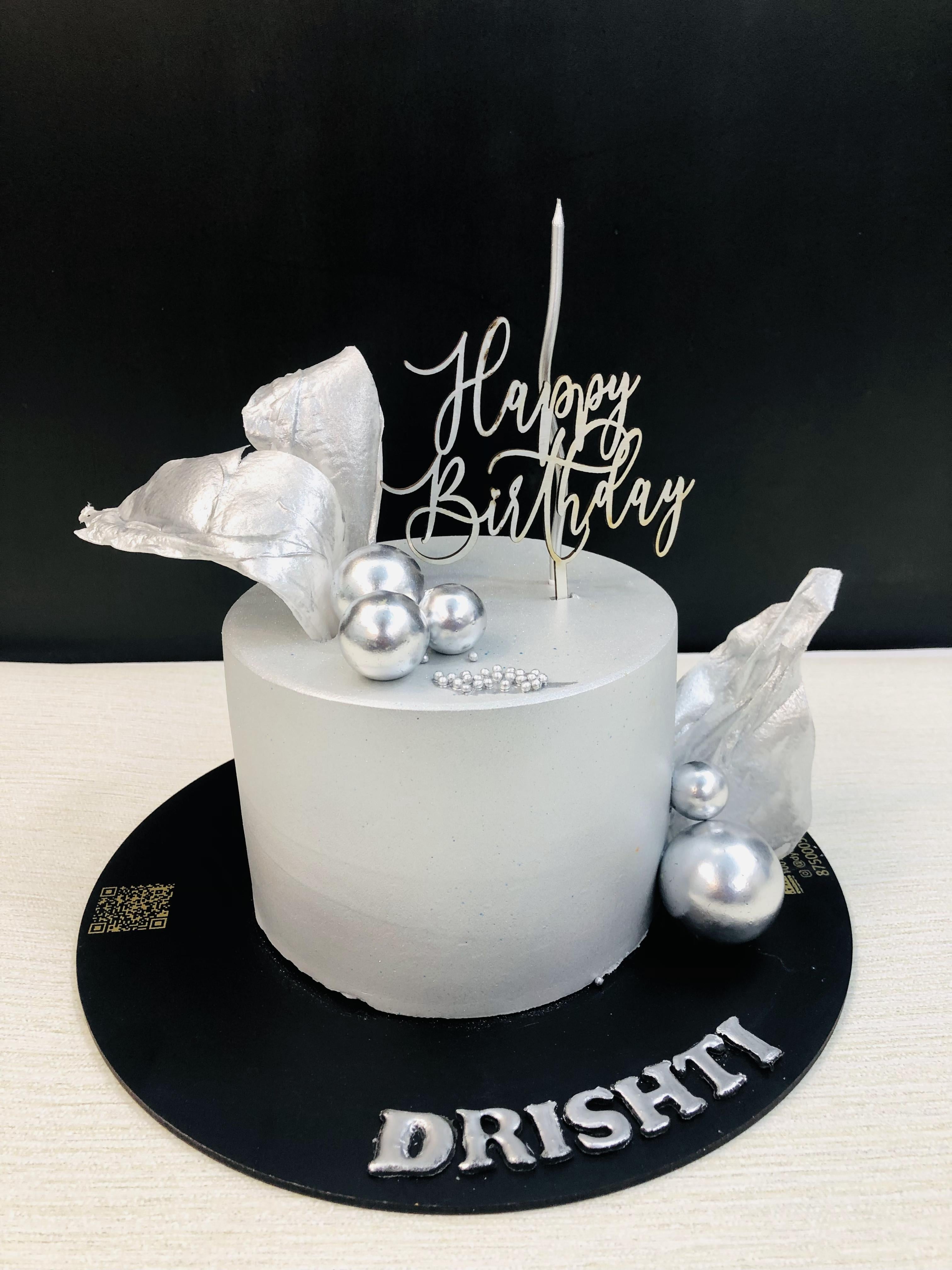 Silver Coated Birthday Cake
