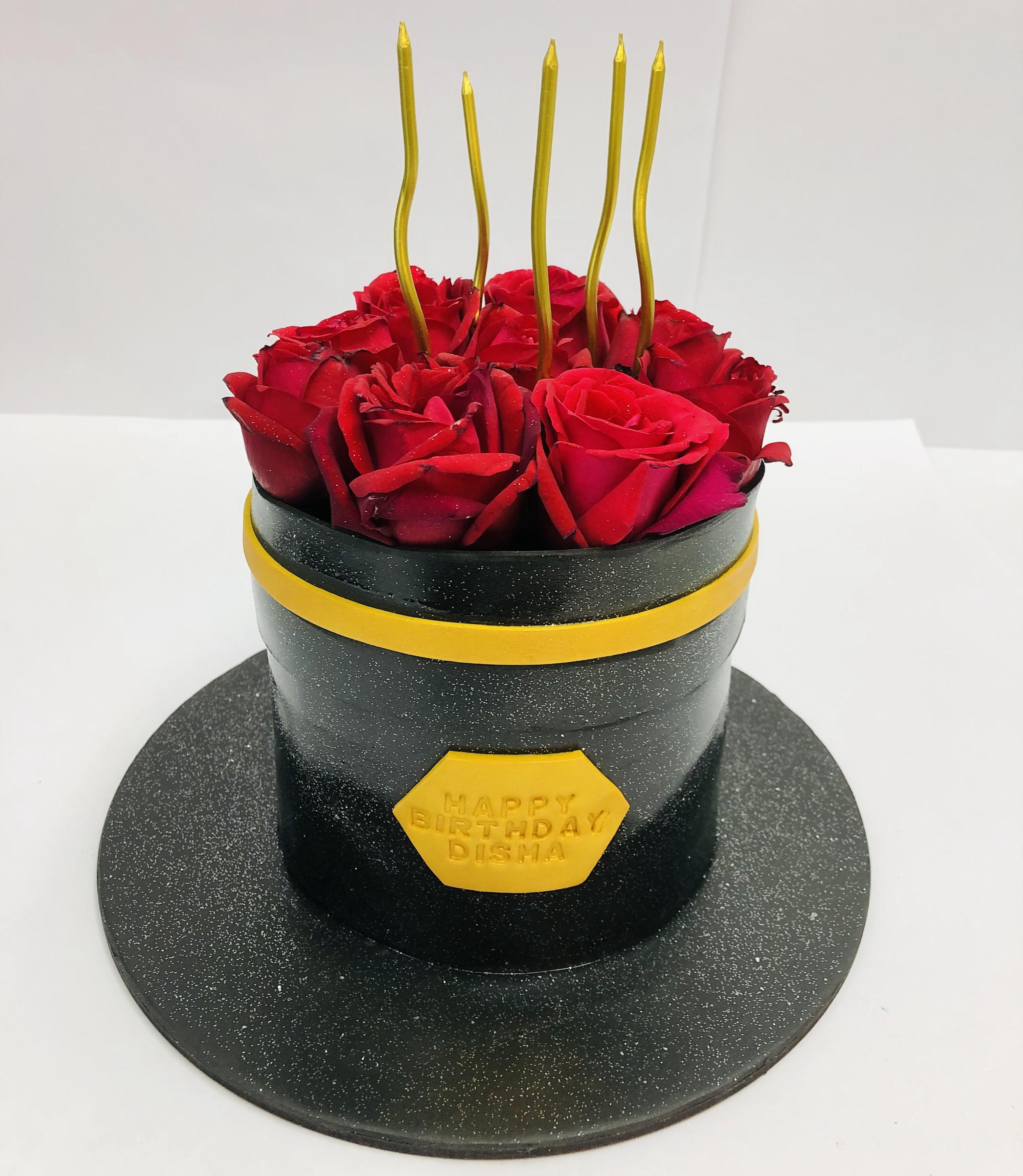 Dark Chocolate Cake With Roses