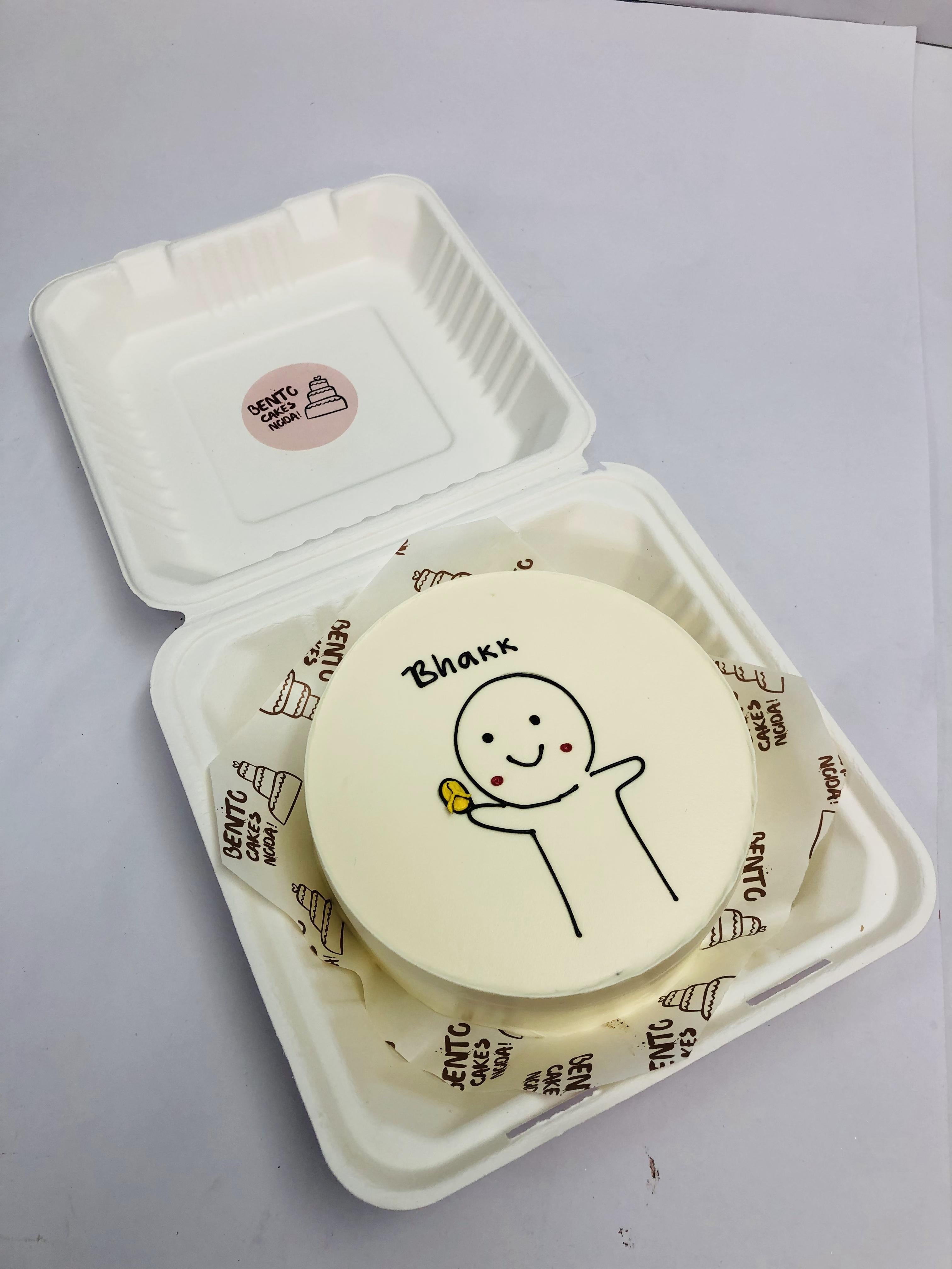 Cartoon Theme Off White Bento Cake