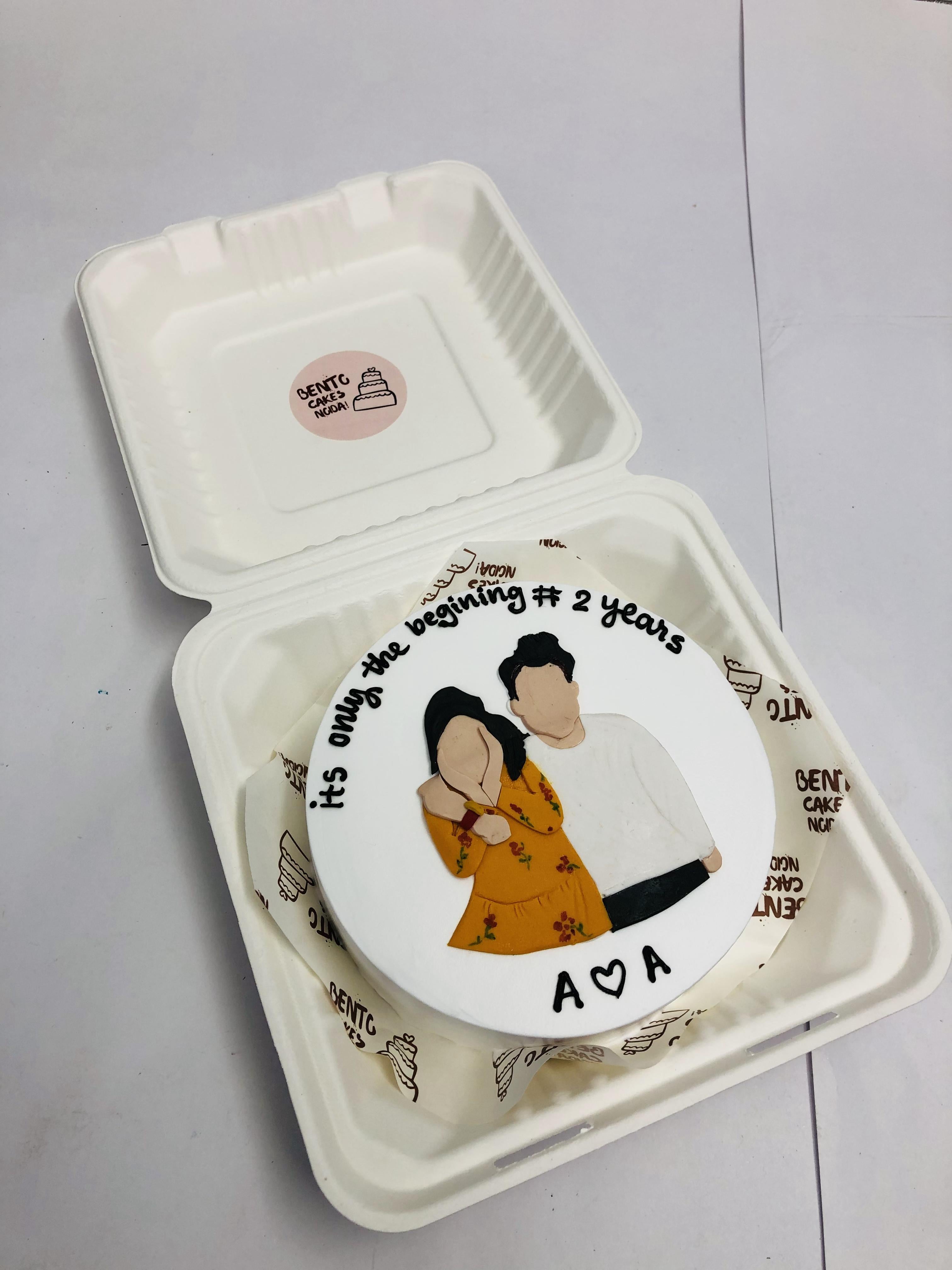 Anniversary Couple Theme Bento Cake