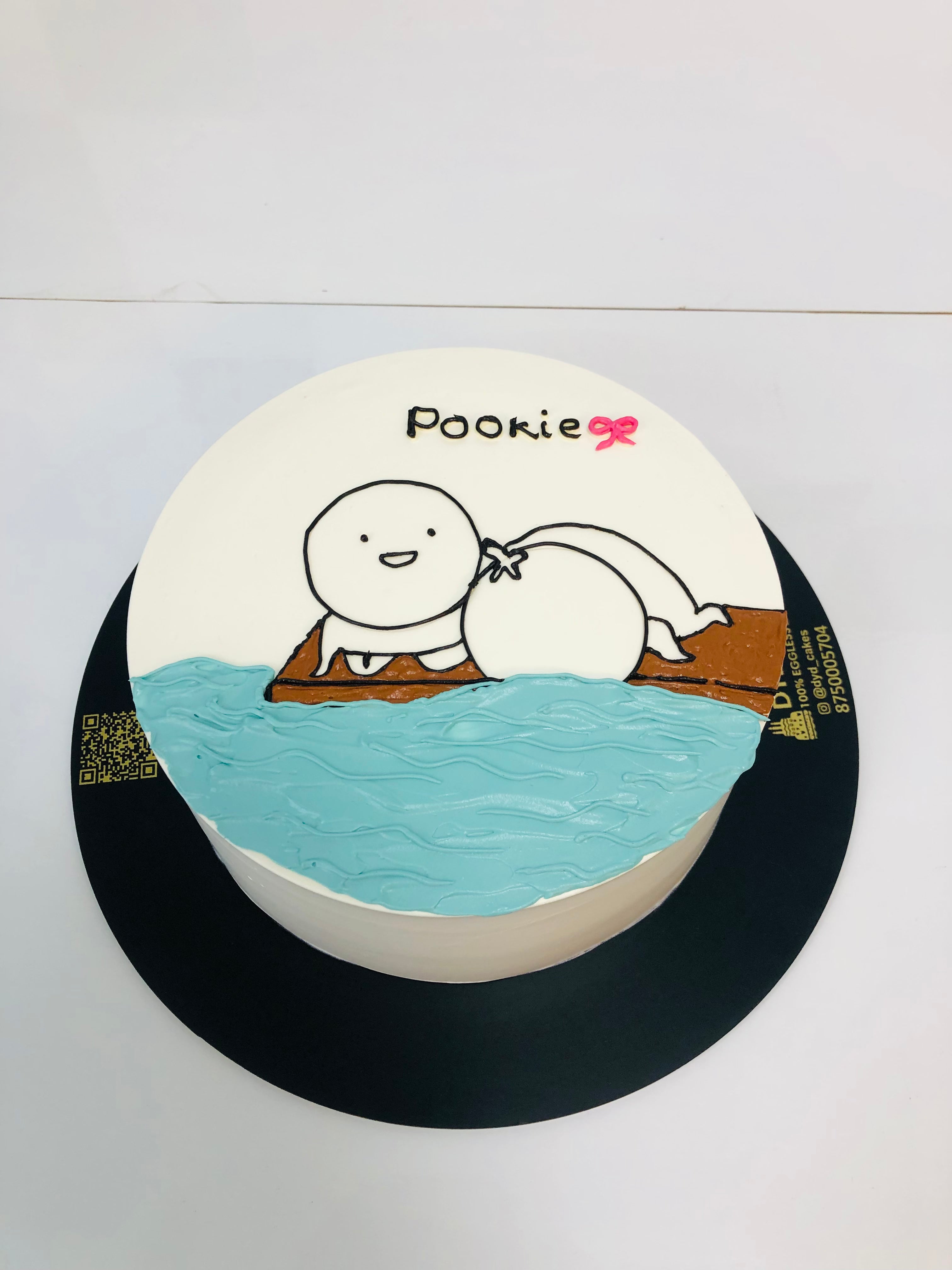 Pookie Theme White Cake