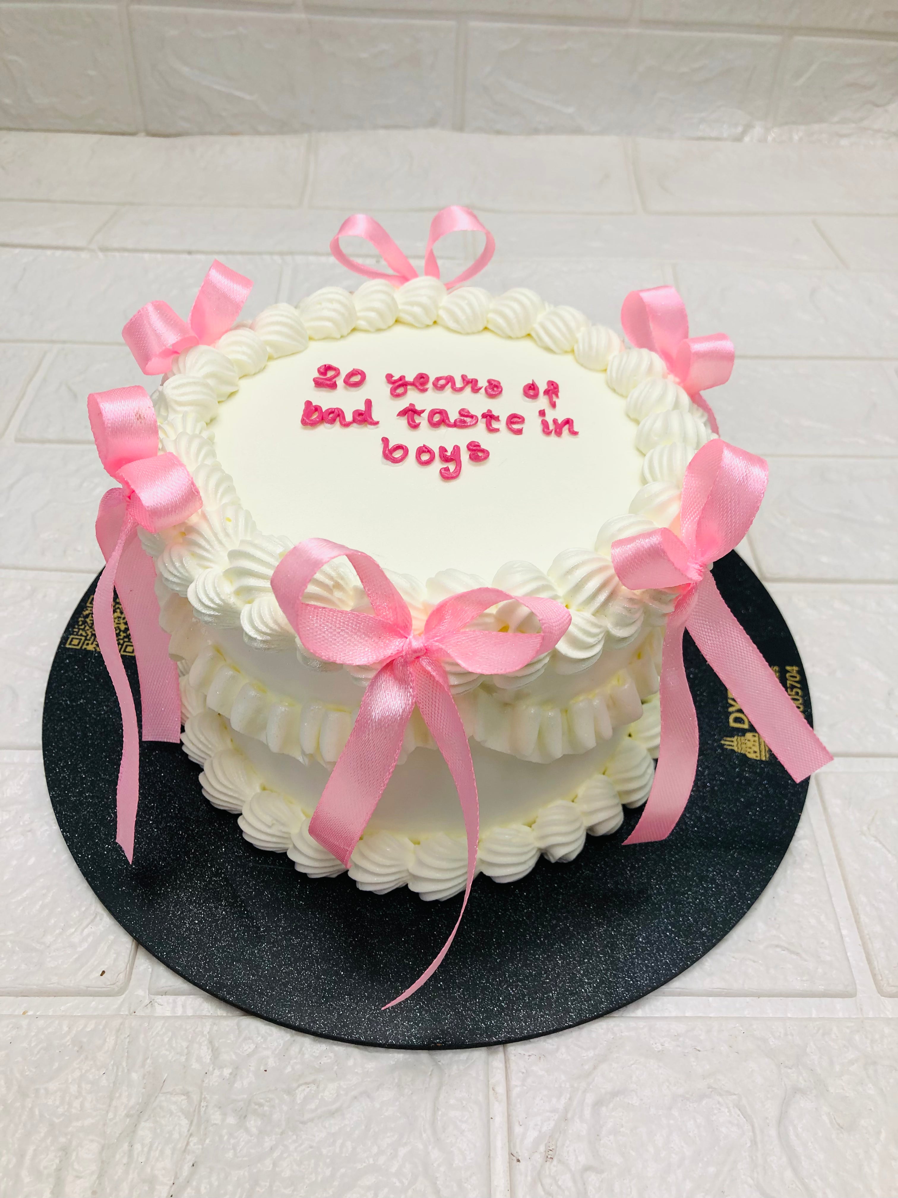 Aesthetic White Birthday Cake 2