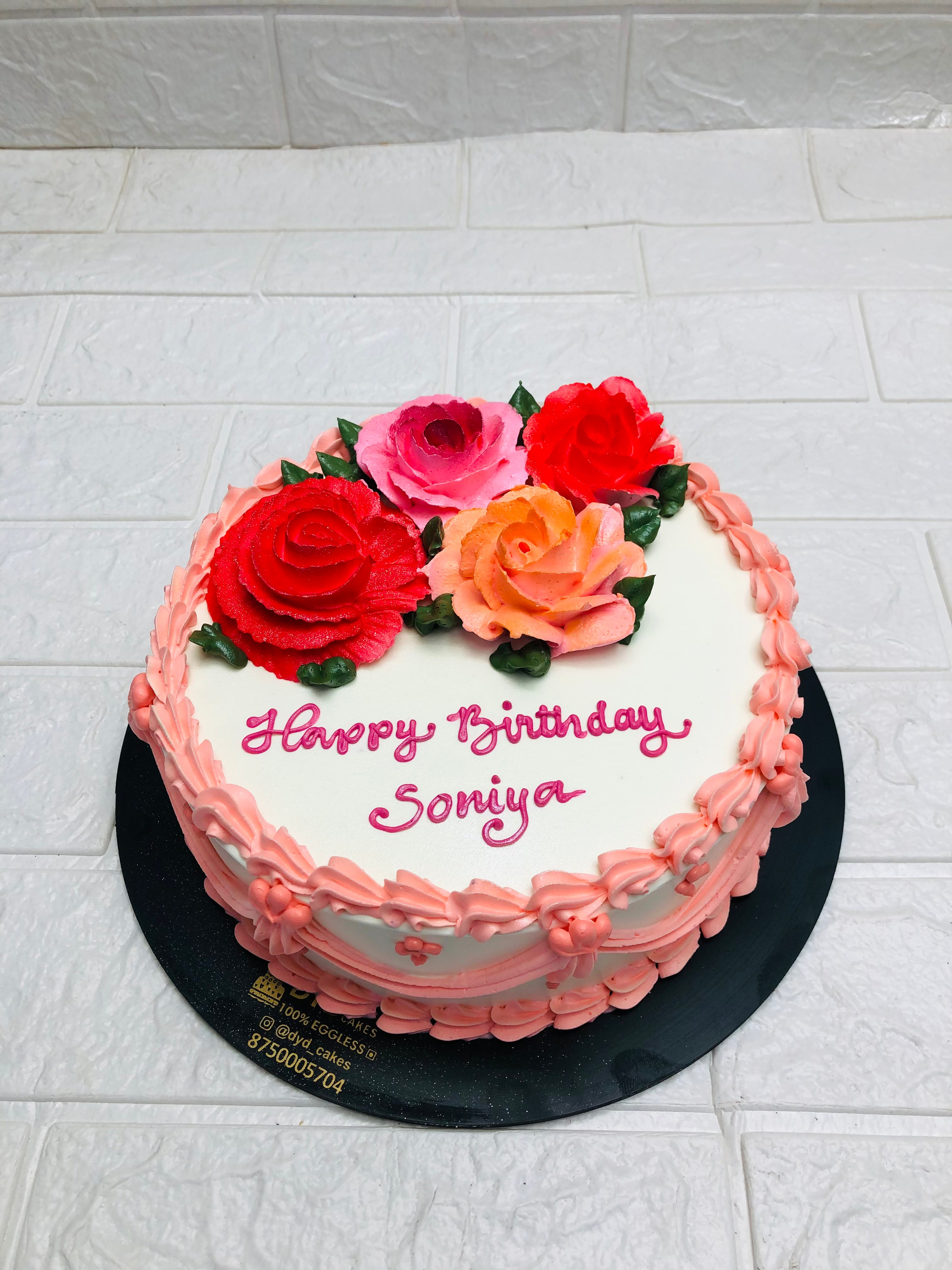 Beautiful Floral Theme Birthday Cake