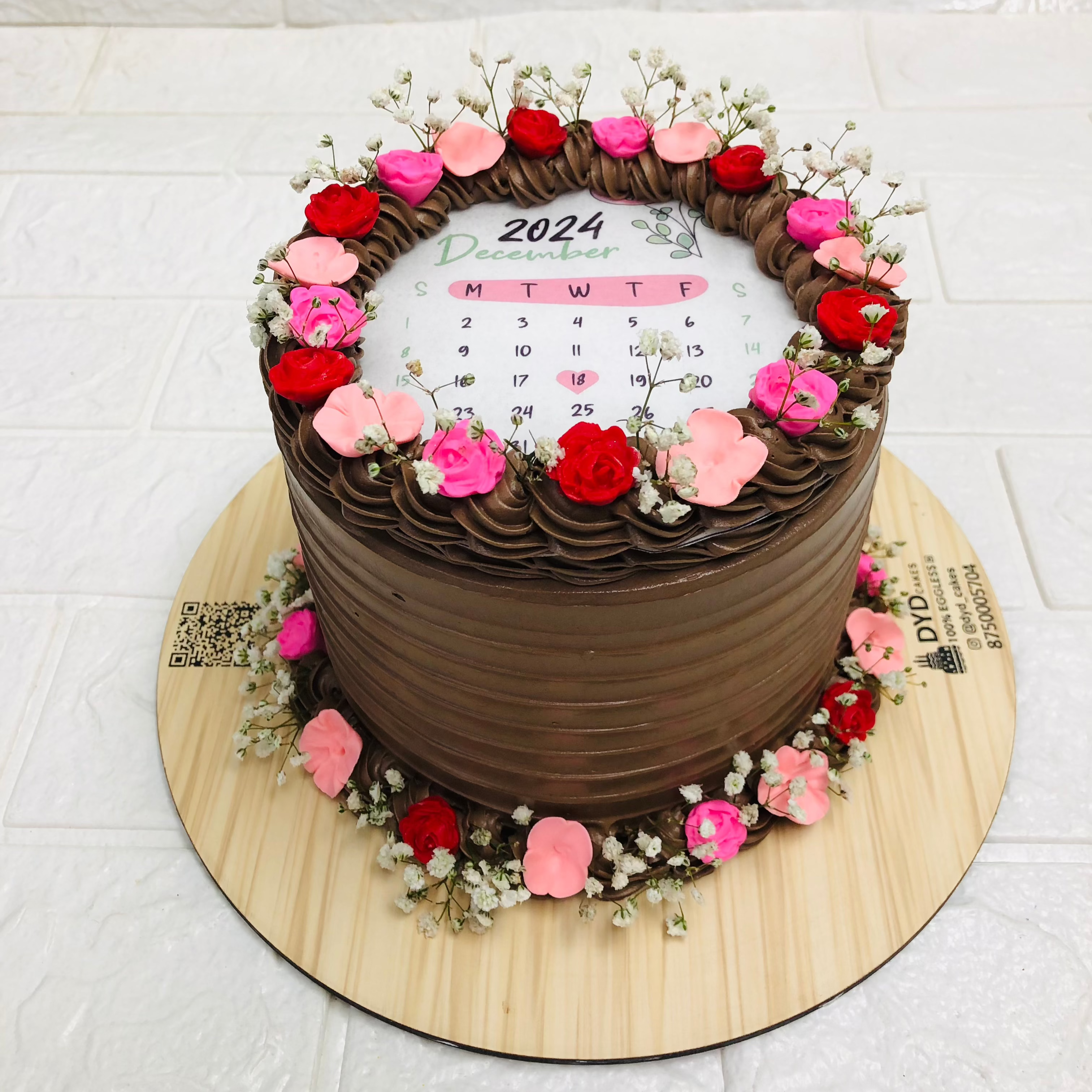 Calendar Theme Floral-Chocolate Cake