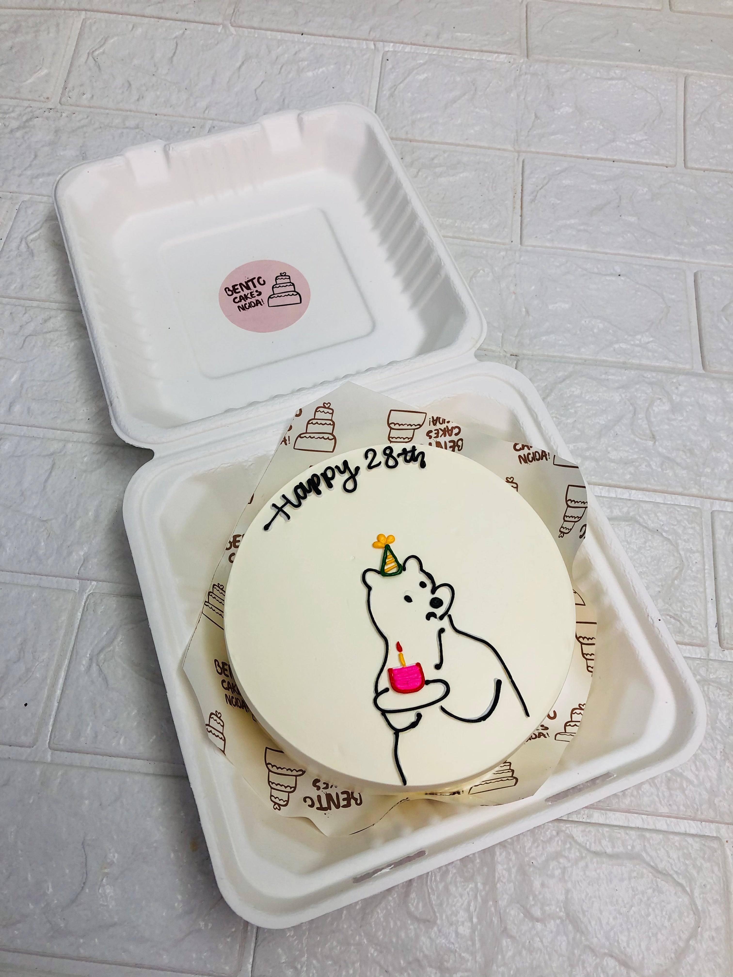 Cute Bear Theme Bento Cake