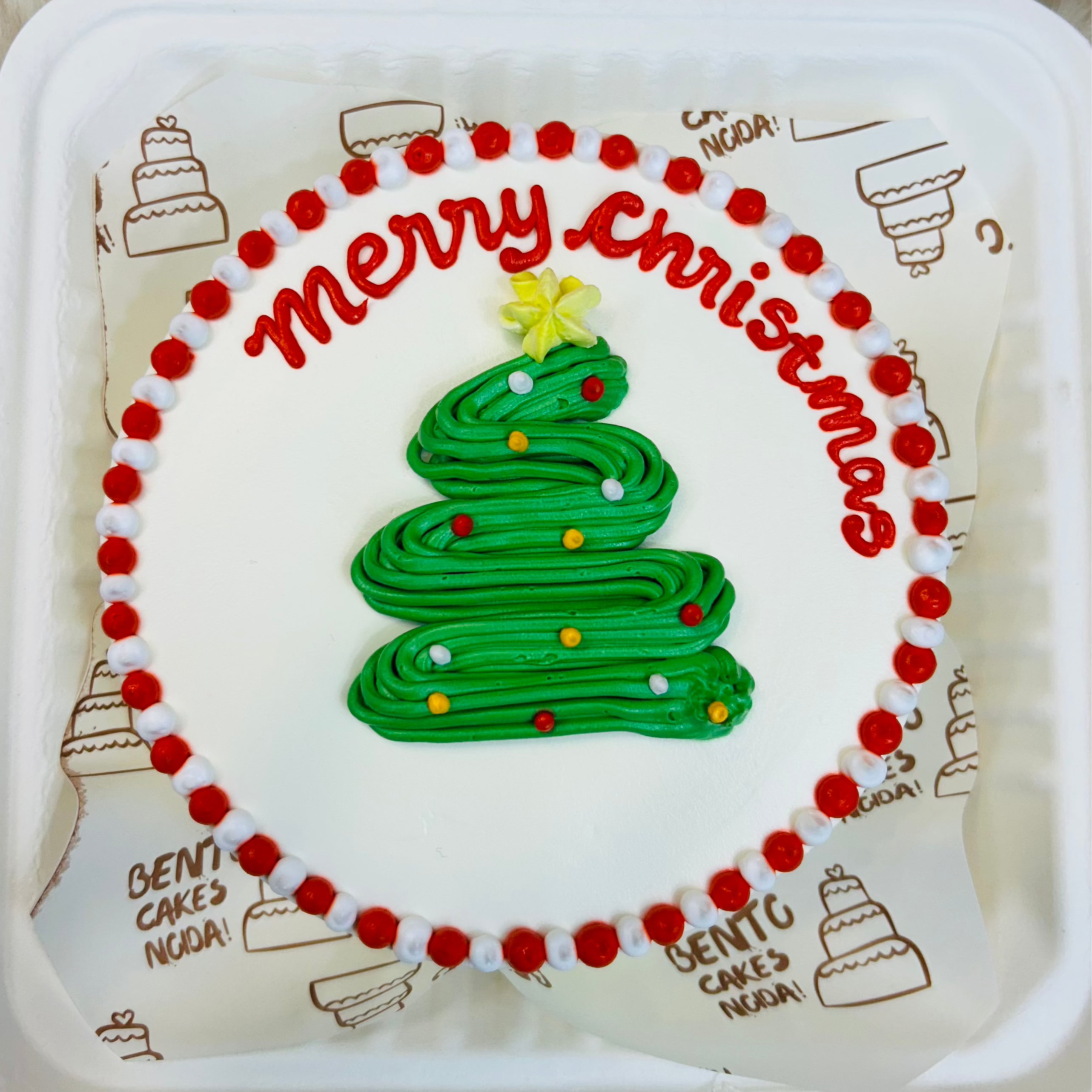 Christmas Tree Theme Bento Cake