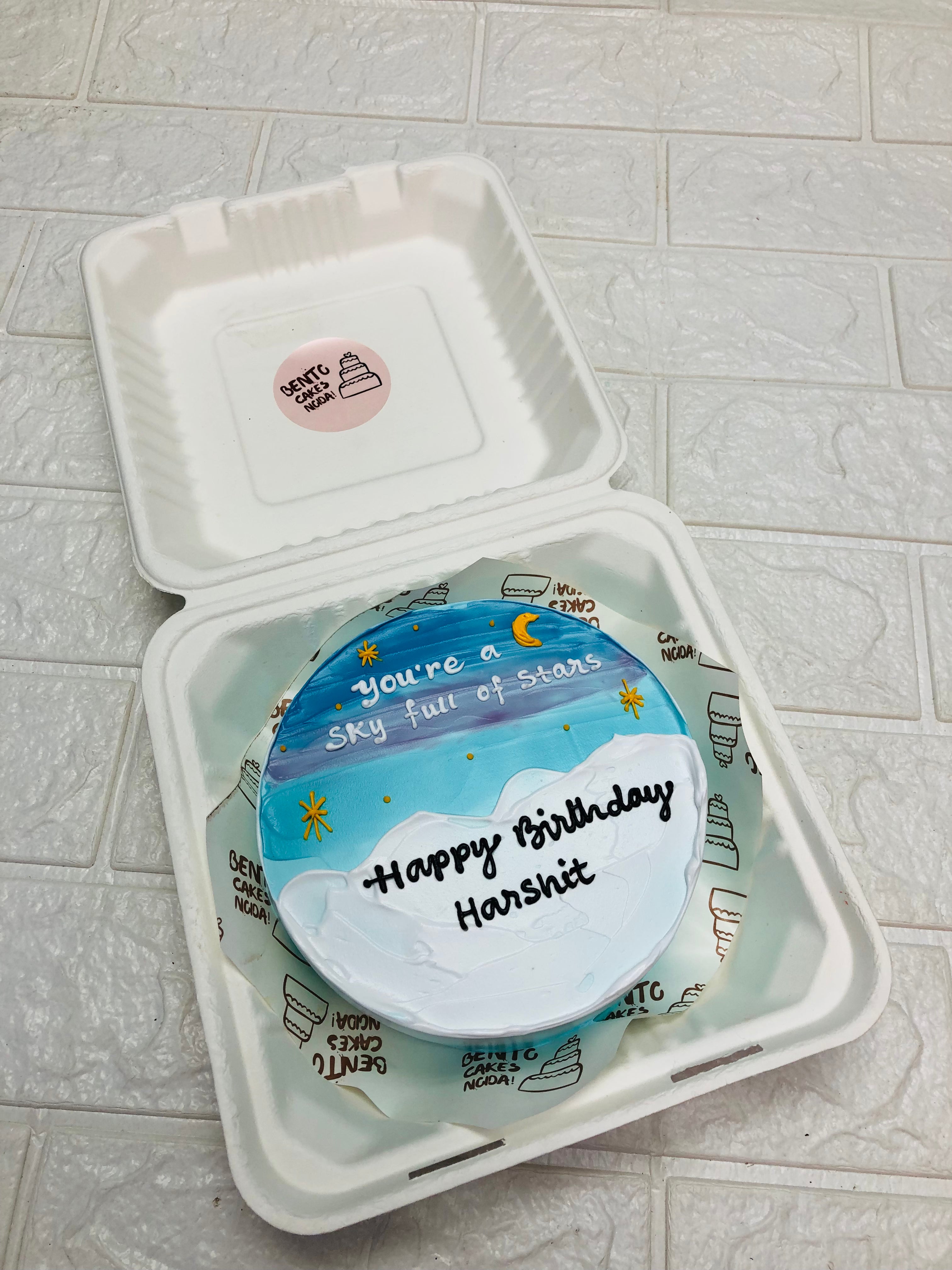 Blue Sky Theme Aesthetic Bento Cake