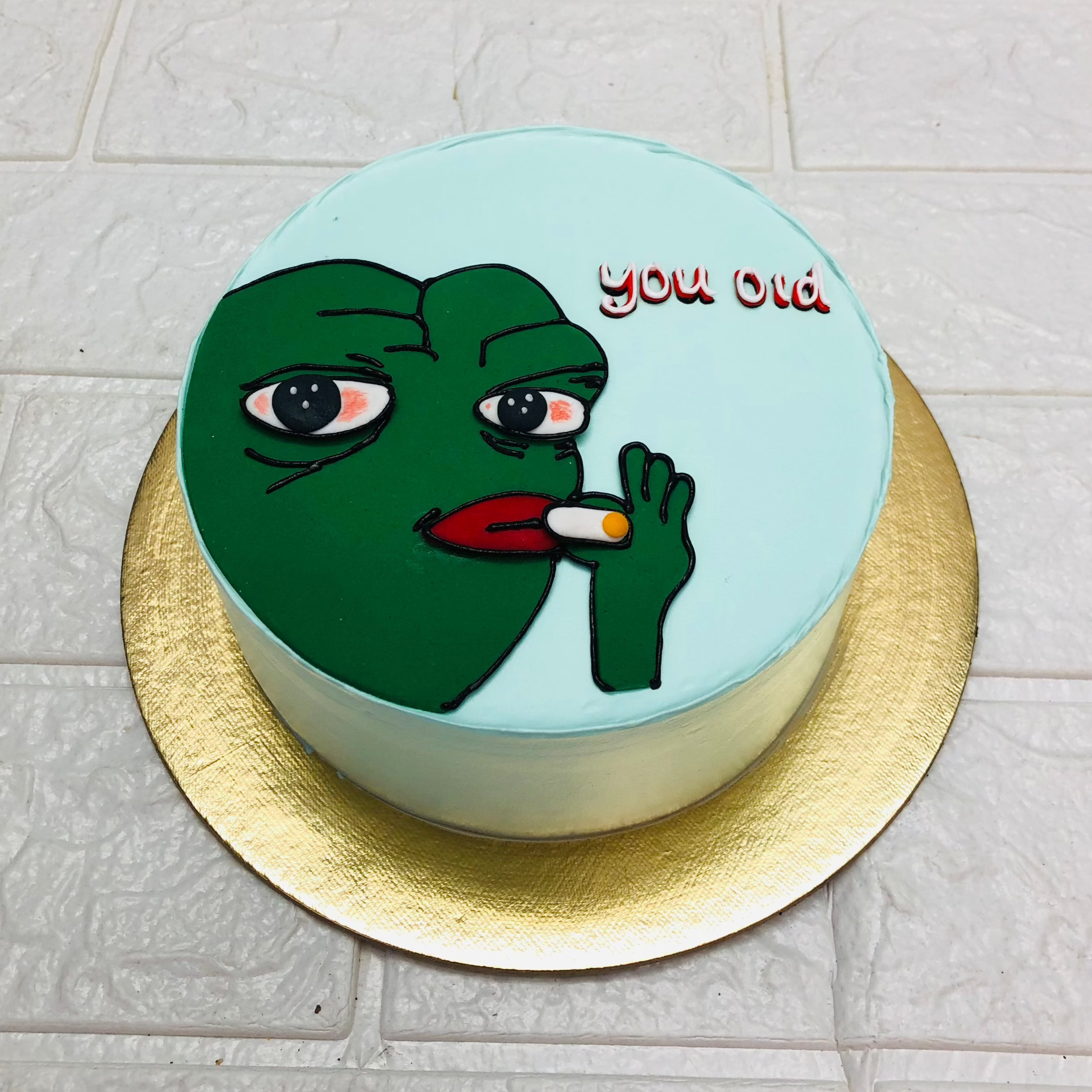 Smoker Theme Blue Cake