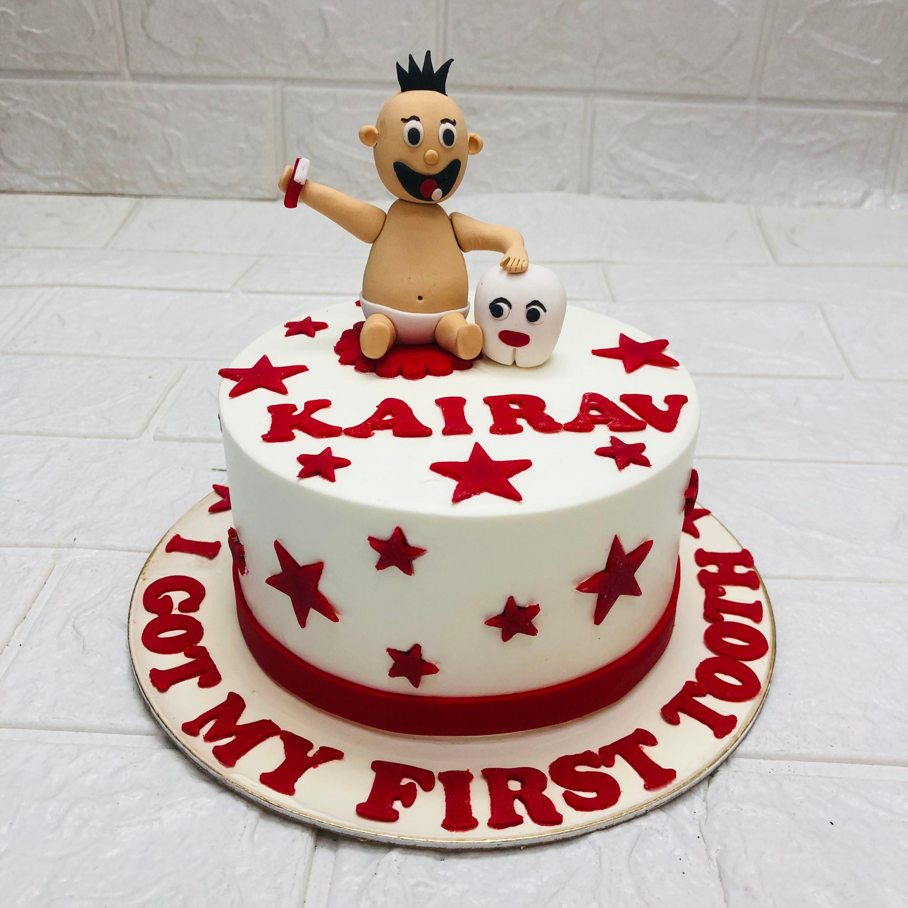 Baby 1st Teeth Theme Cake