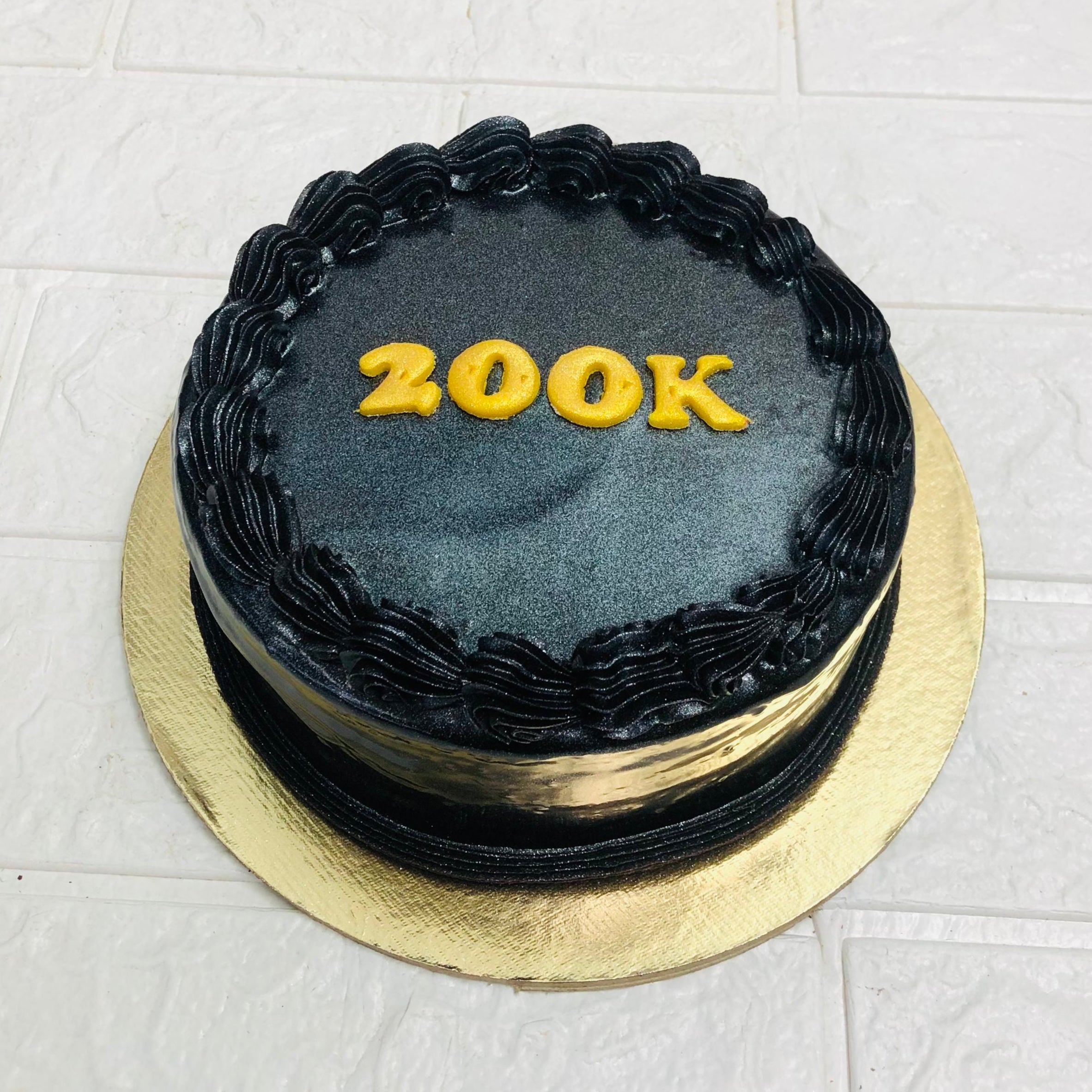 200K Followers Theme Chocolate Cake