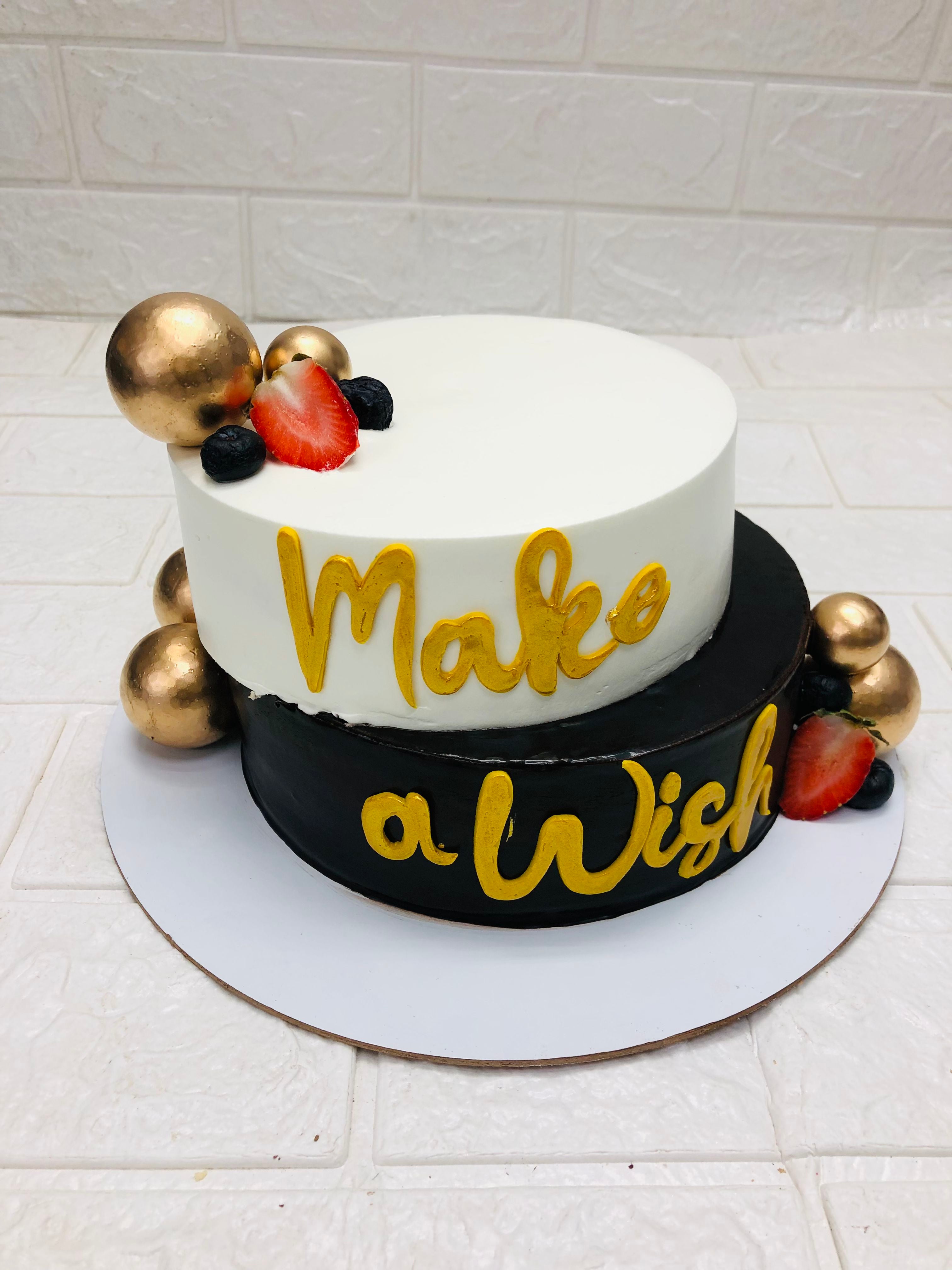 Black & White Birthday Cake