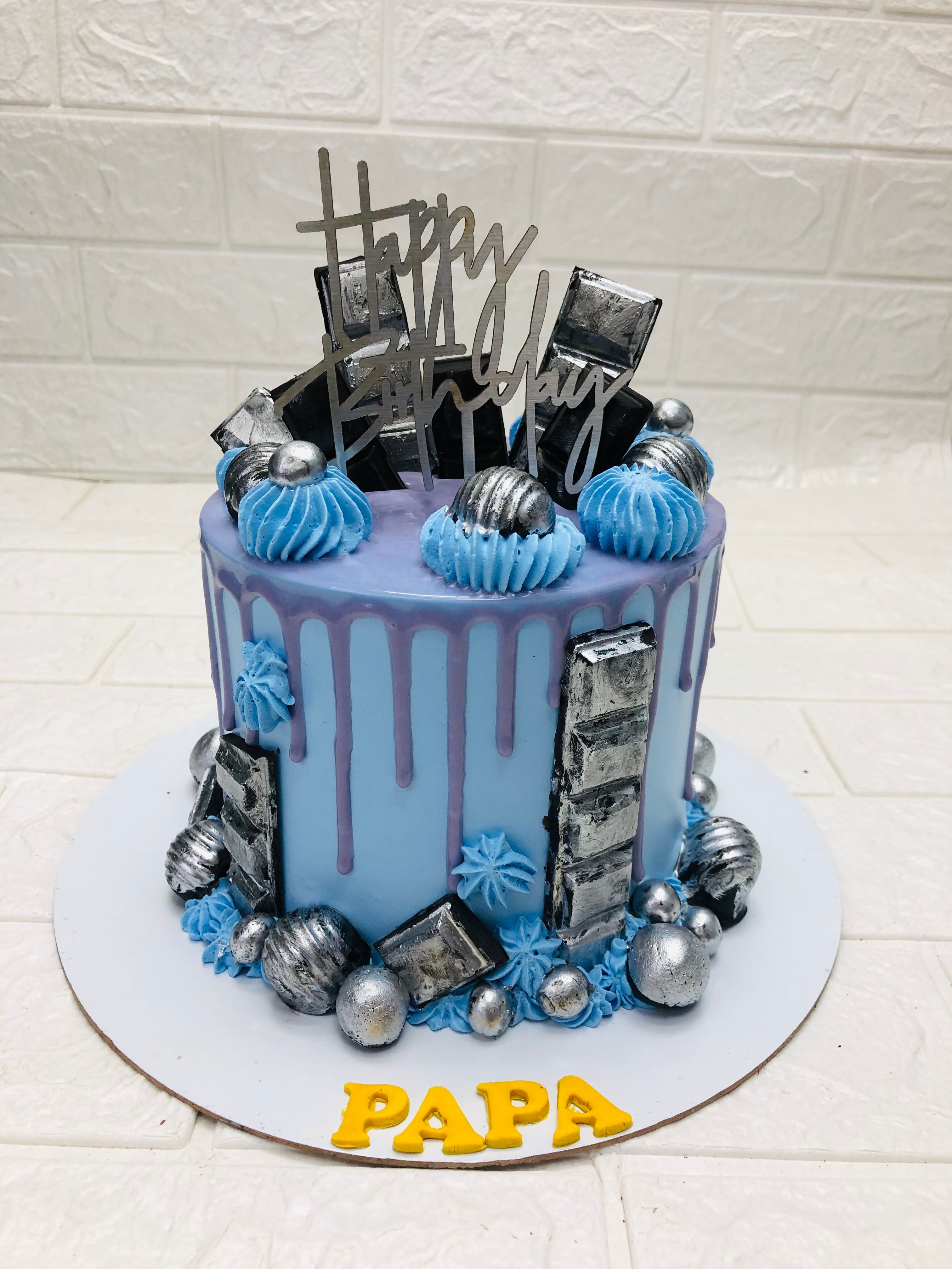 Silver Chocolates Birthday Cake