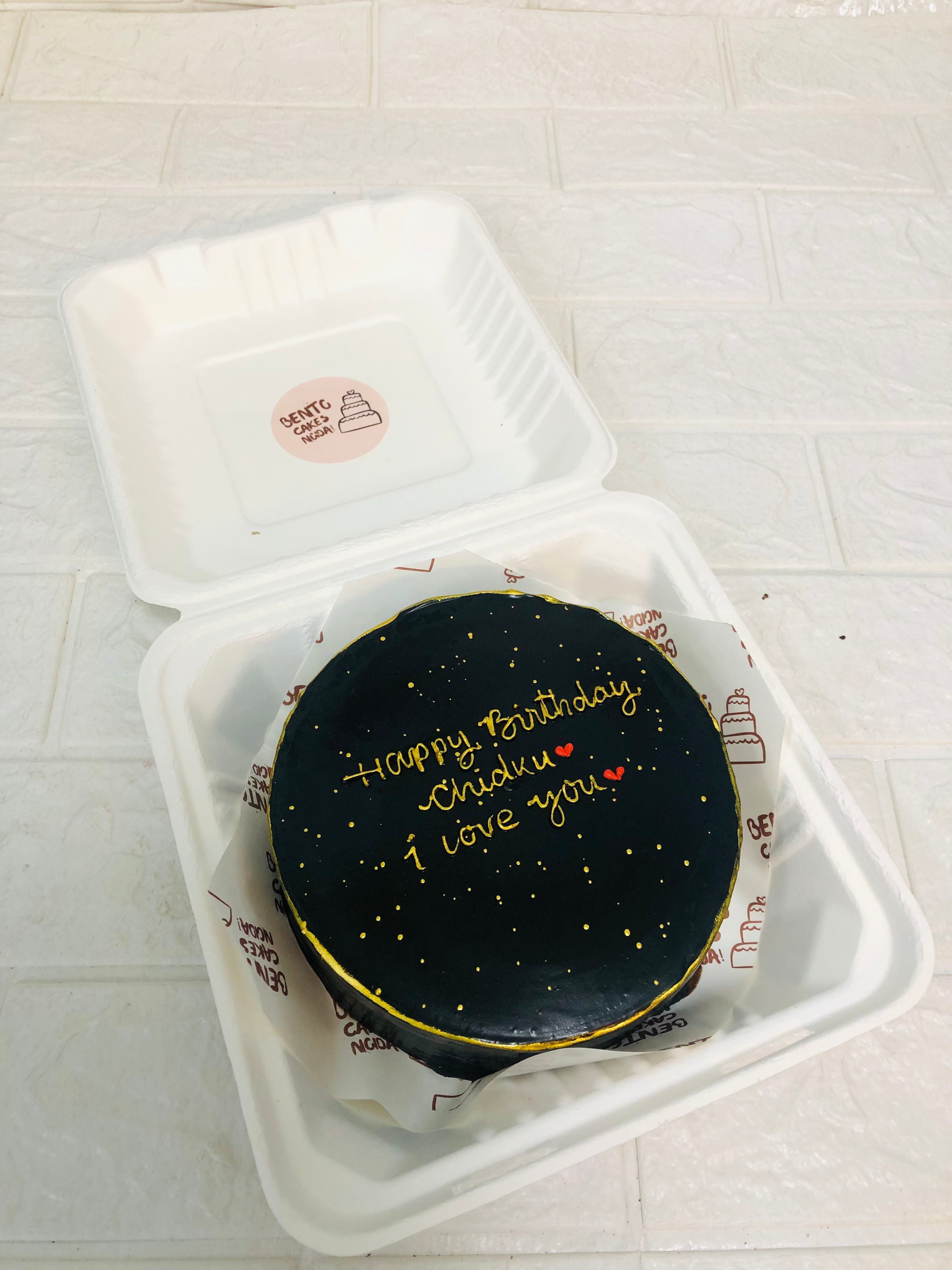 Aesthetic Black Bento Cake