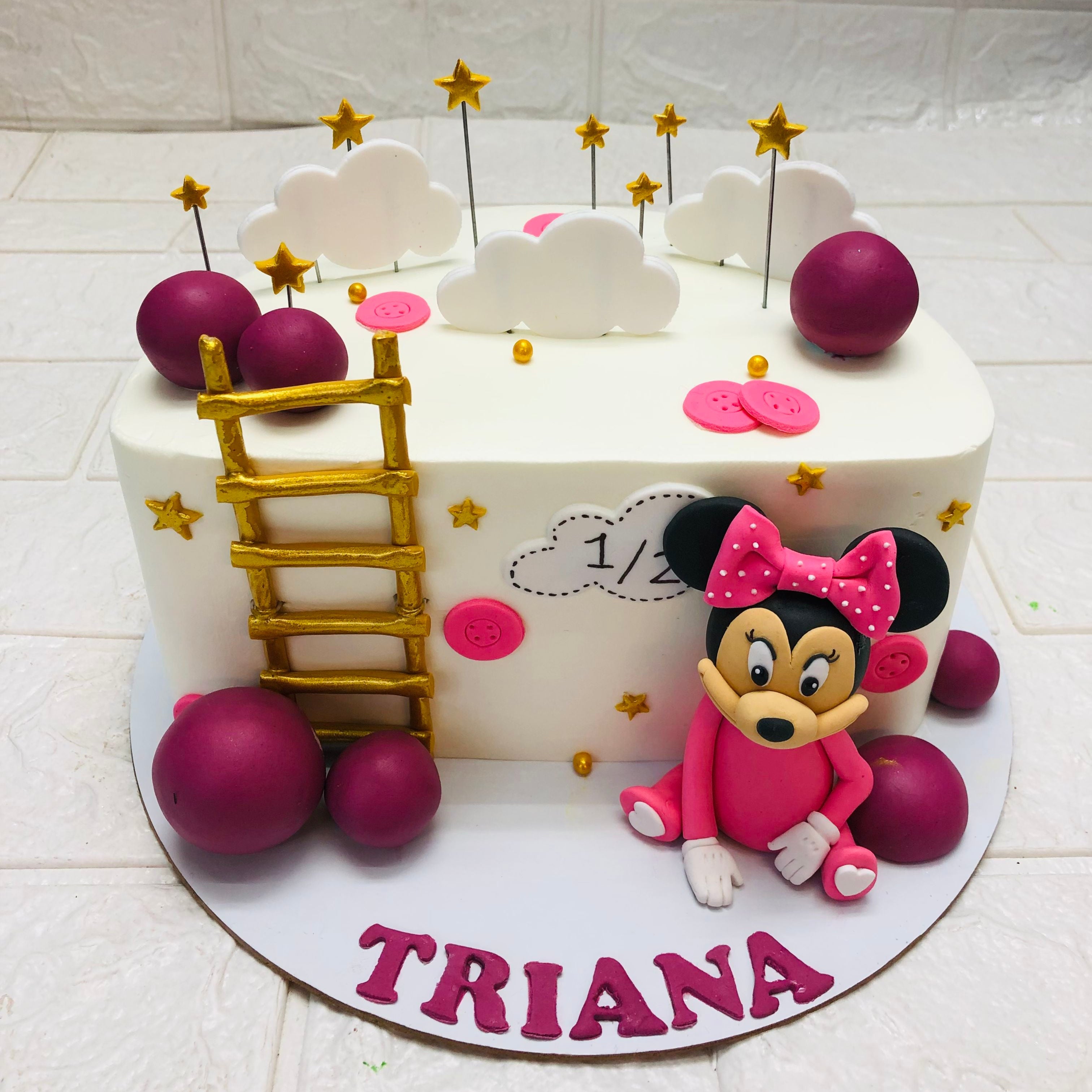 Micky Mouse Theme Half Baby Cake